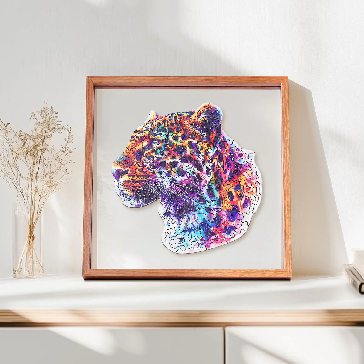 ROBOTIME Fancy Leopard Wooden Jigsaw Puzzle with Frame - Image 3