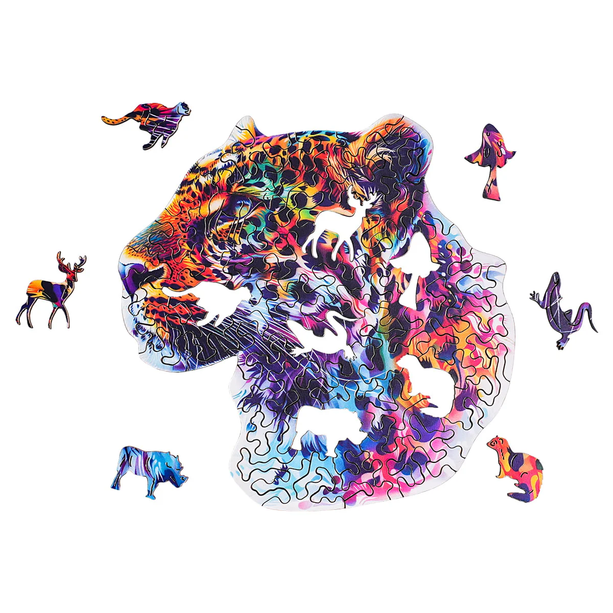 ROBOTIME Fancy Leopard Wooden Jigsaw Puzzle - Image 2