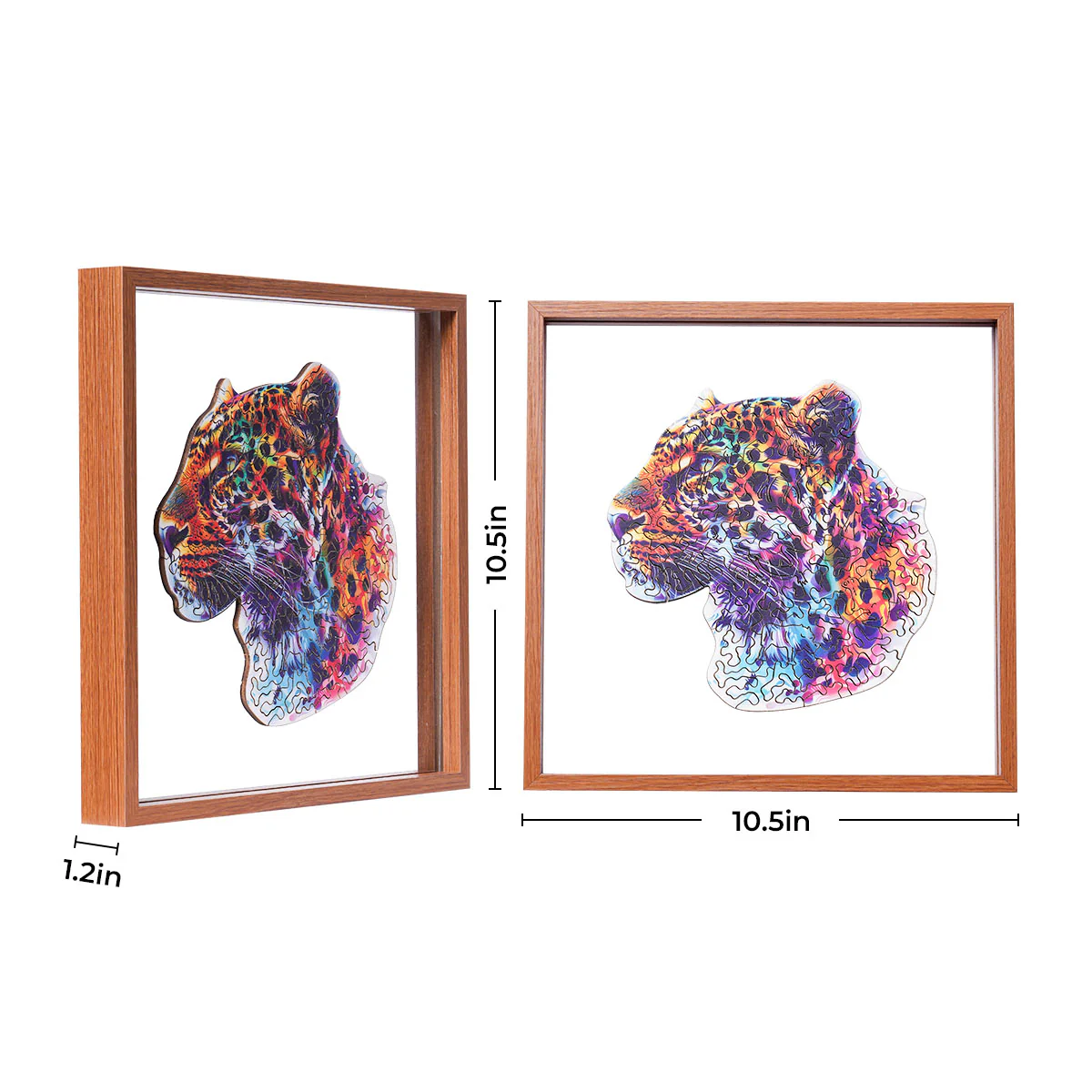 ROBOTIME Fancy Leopard Wooden Jigsaw Puzzle with Frame - Image 7