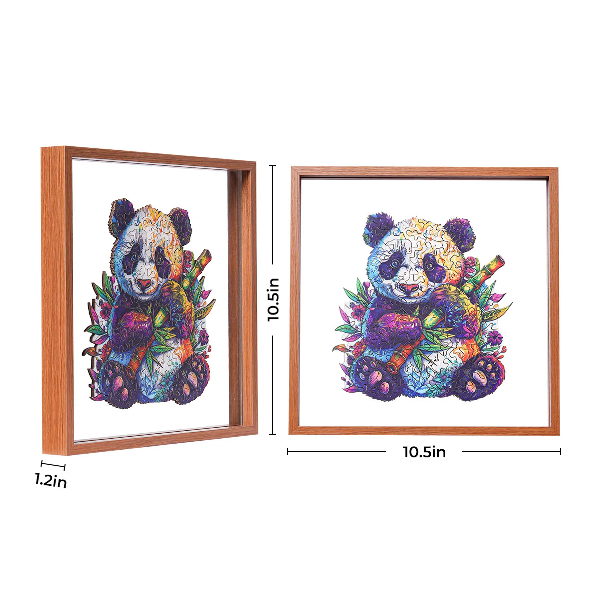 ROBOTIME Floral Panda Wooden Jigsaw Puzzle with Frame - Image 7