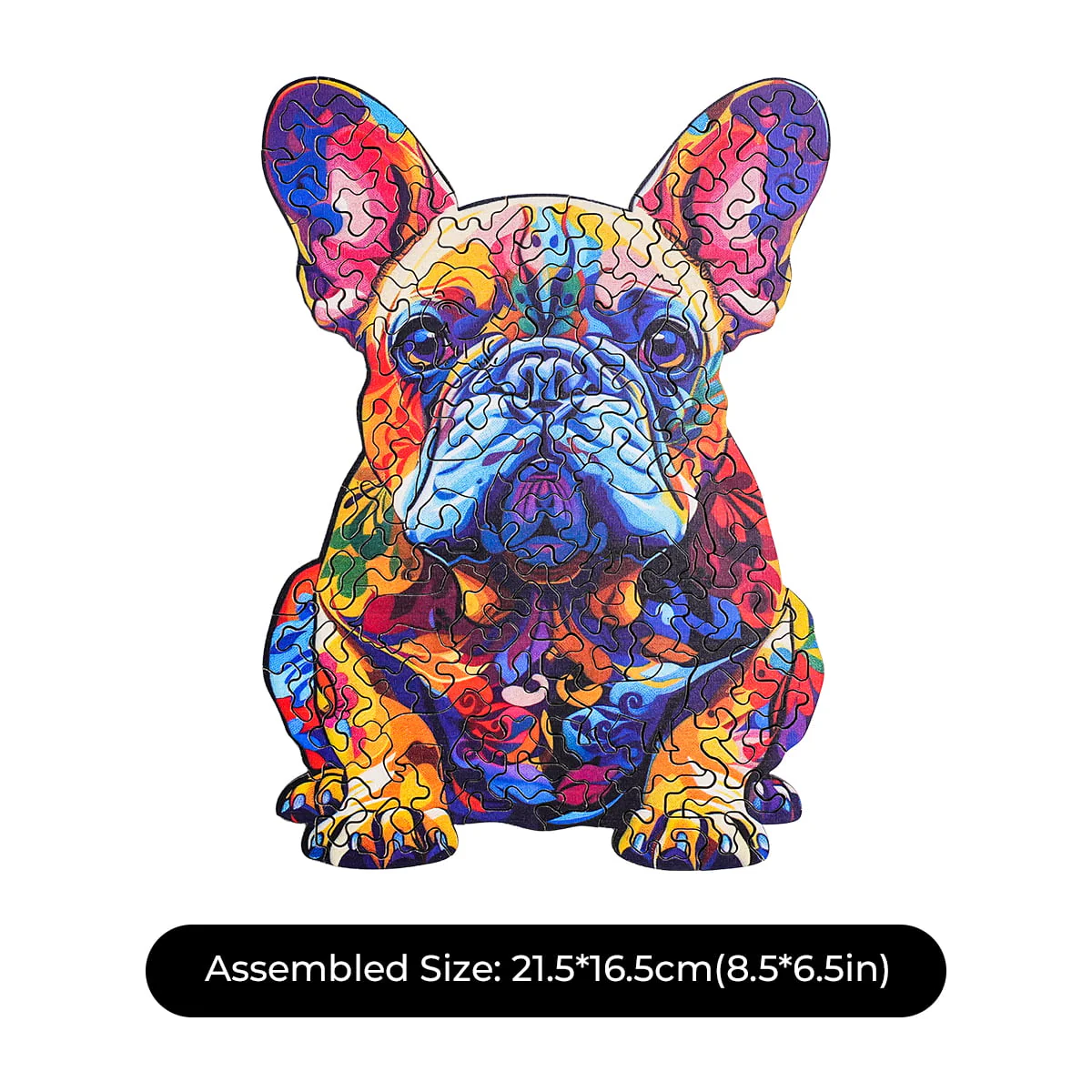 ROBOTIME French Bulldog Wooden Jigsaw Puzzle with Frame - Image 6