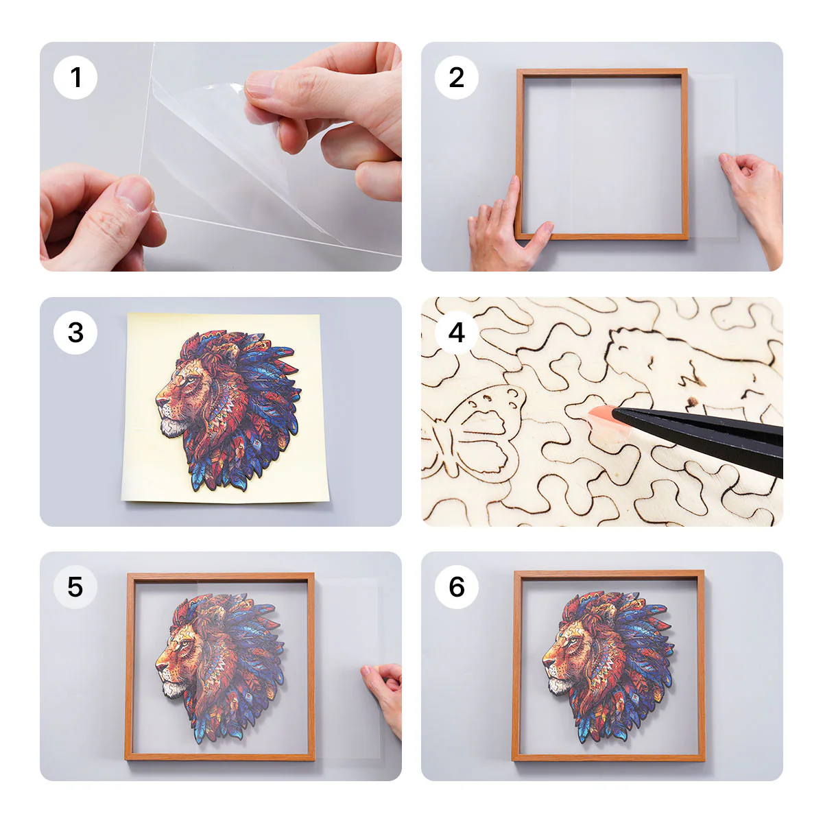 ROBOTIME The Lion King Wooden Jigsaw Puzzle with Frame - Image 5