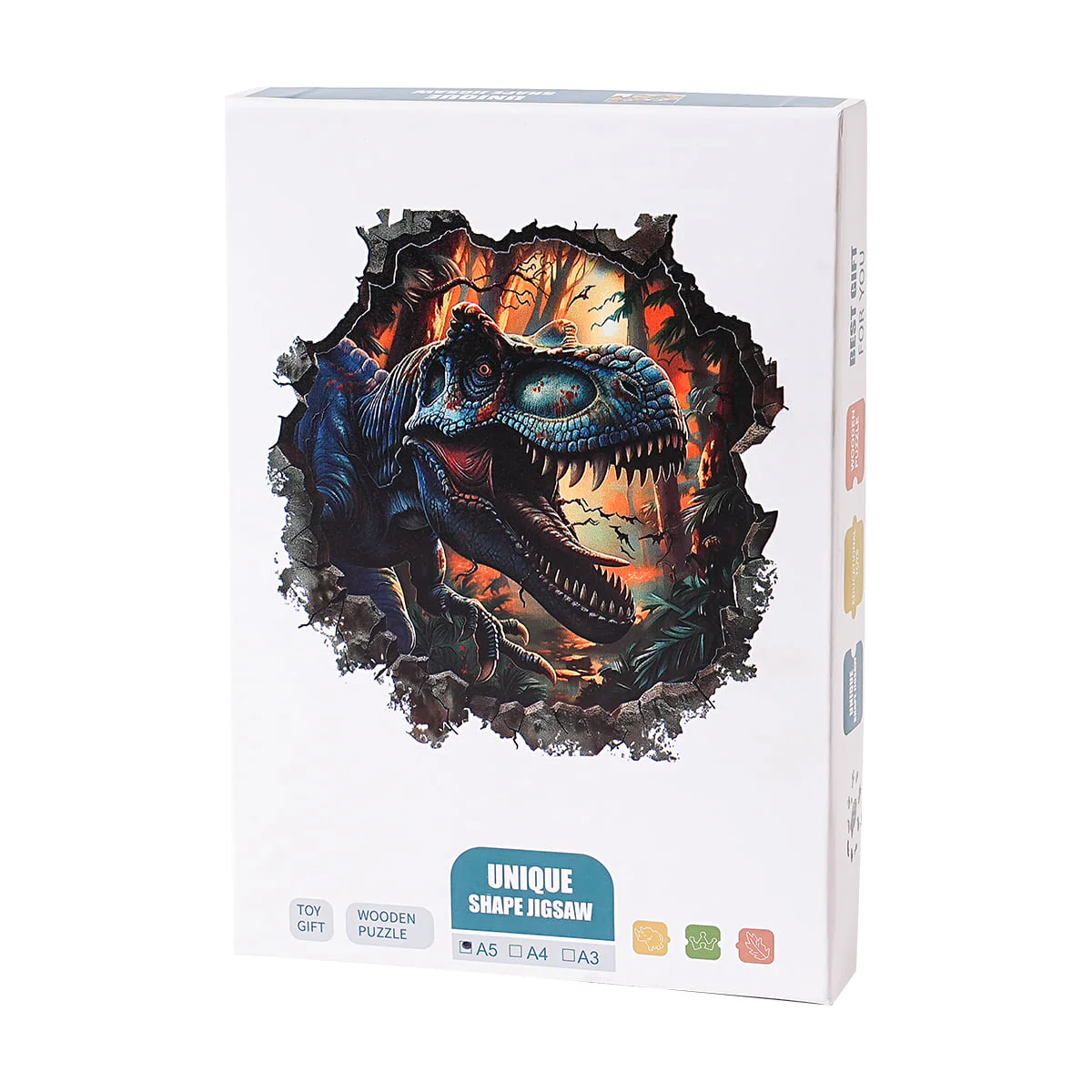 ROBOTIME Wall Breaking T-Rex Wooden Jigsaw Puzzle - Image 4