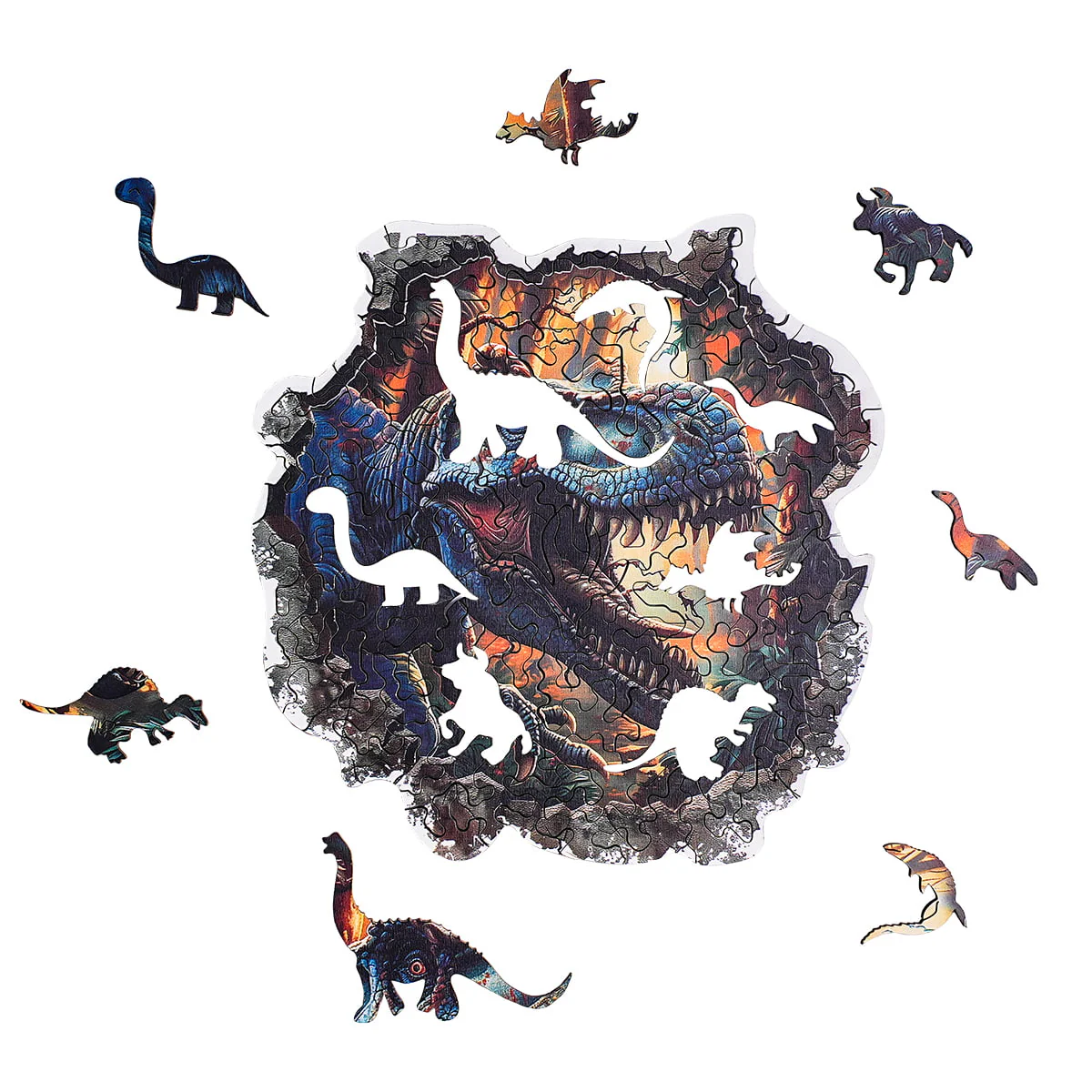ROBOTIME Wall Breaking T-Rex Wooden Jigsaw Puzzle - Image 2