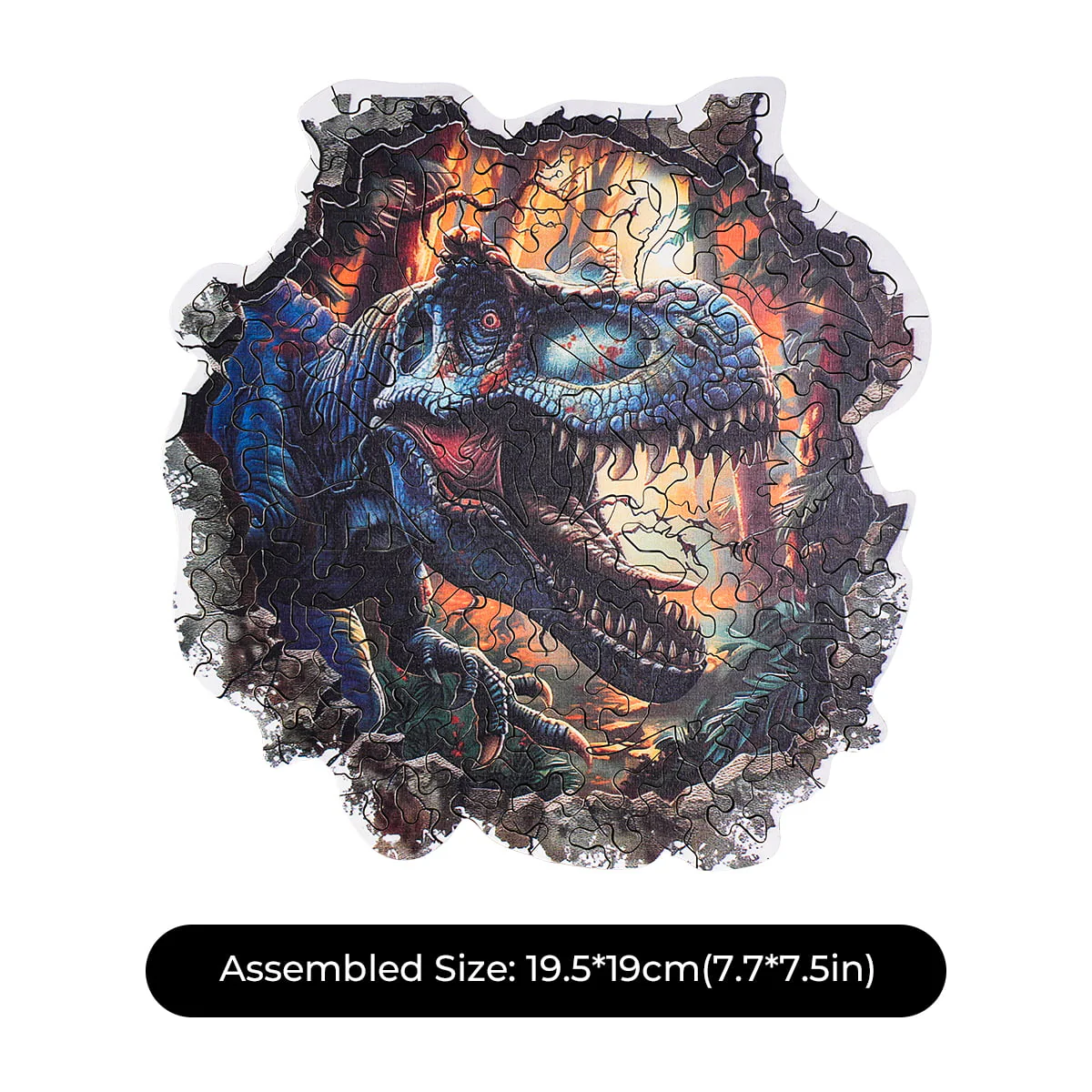 ROBOTIME Wall Breaking T-Rex Wooden Jigsaw Puzzle - Image 5