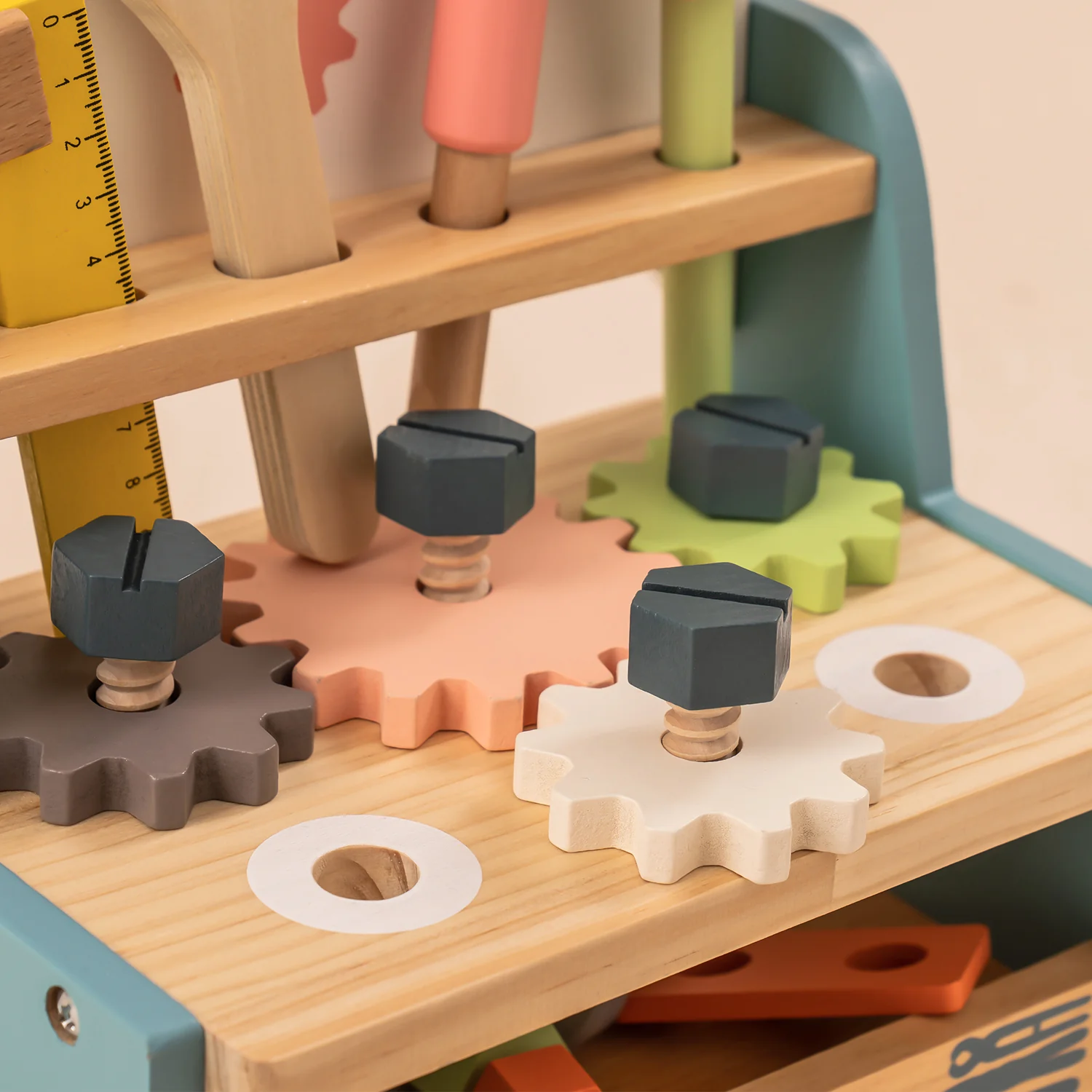 ROBUD Mini Wooden Play Tool Workbench Set WG201 - Image 4