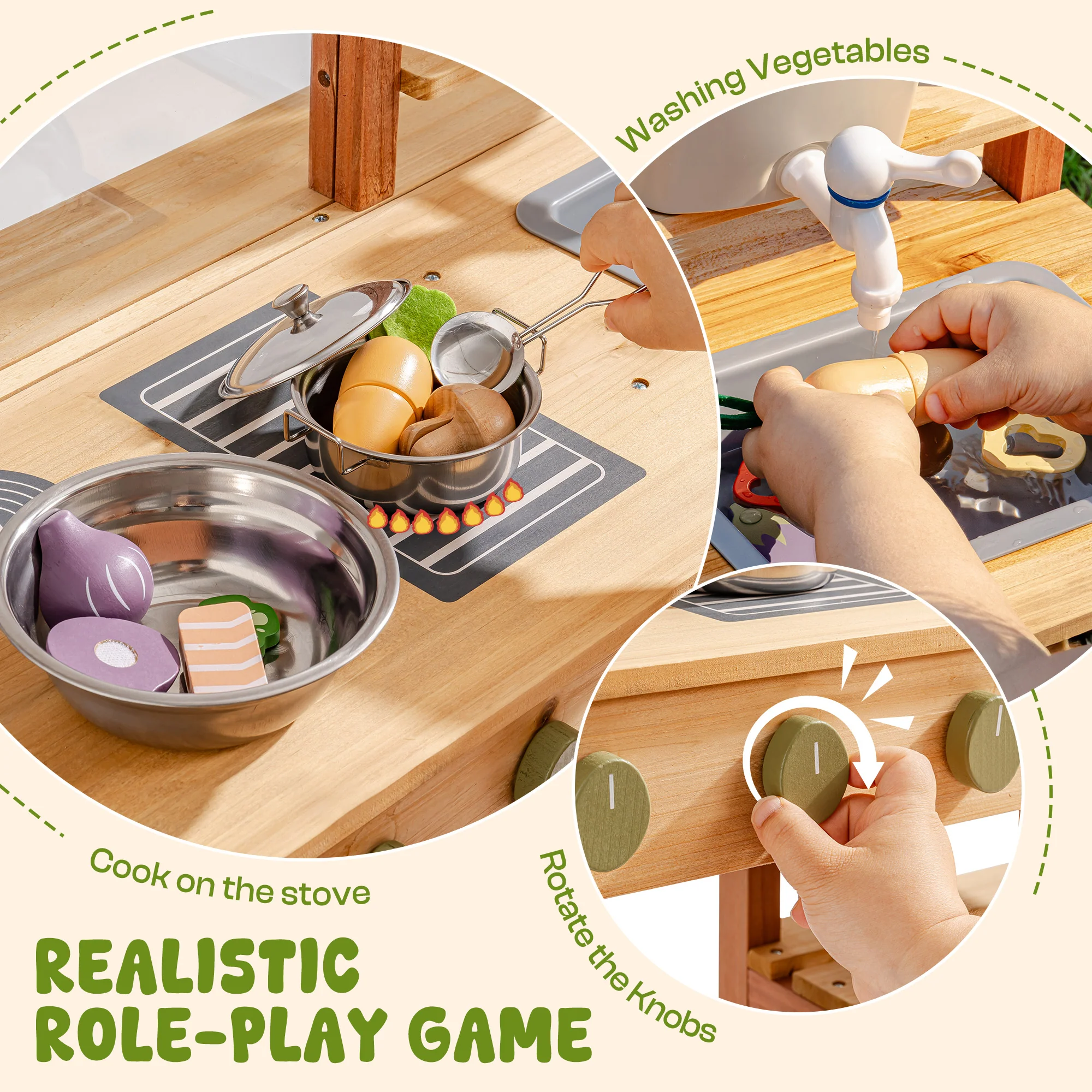 ROBUD Outdoor Mud Kitchen - Caramel - Image 11