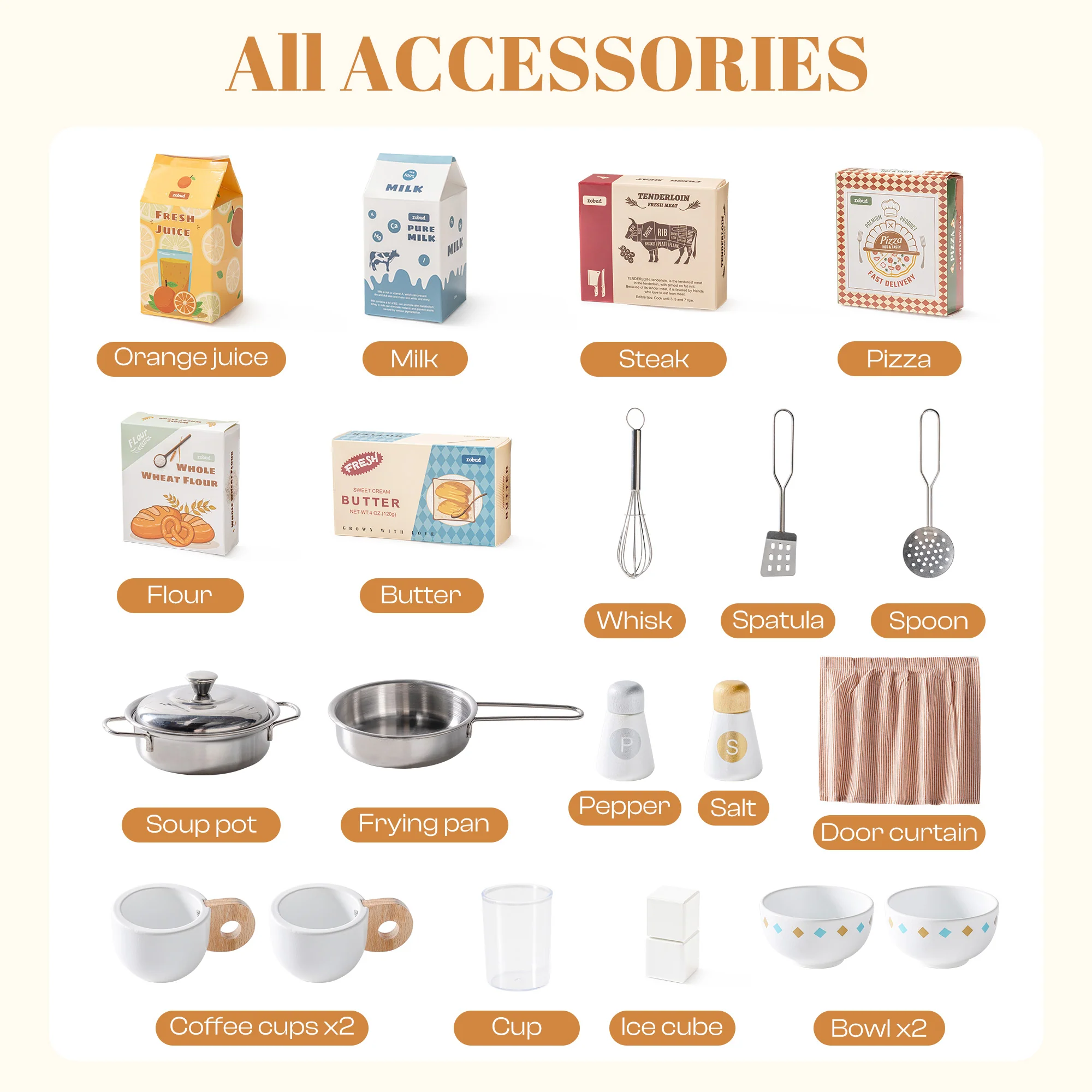 ROBUD Pretend Corner Kitchen with All-in-One & Combination-Style - Image 12
