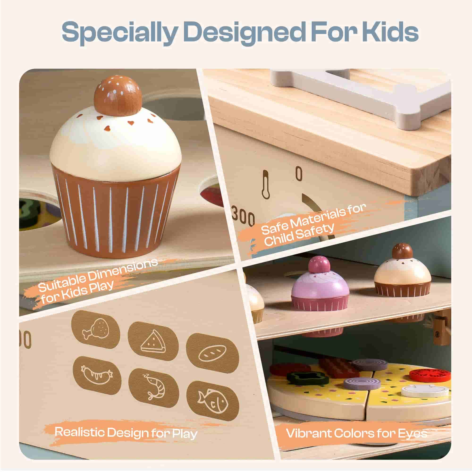 Robud Realistic Wooden Play Oven - Image 7