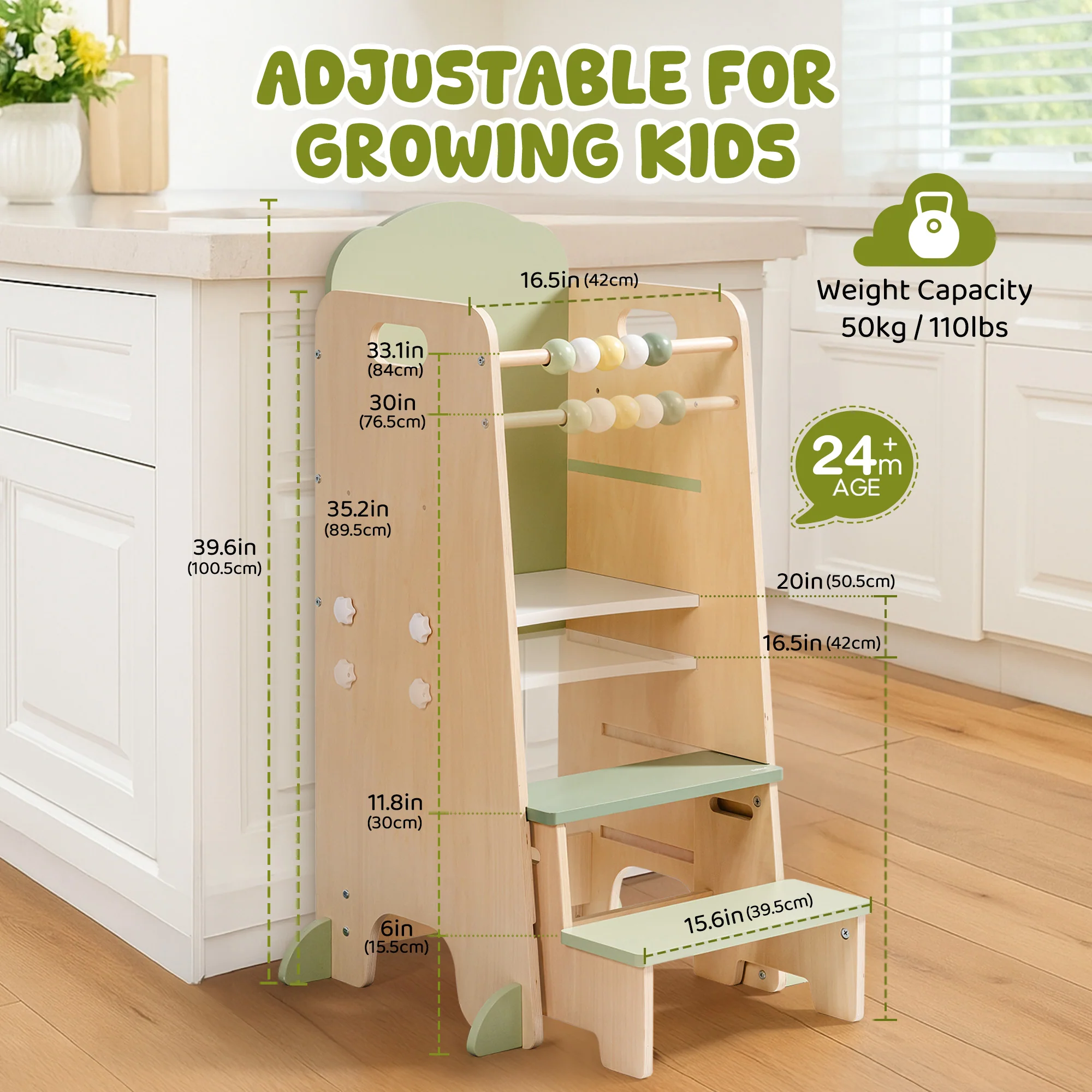ROBUD Toddler Standing Tower with Step Stool Set - Image 11