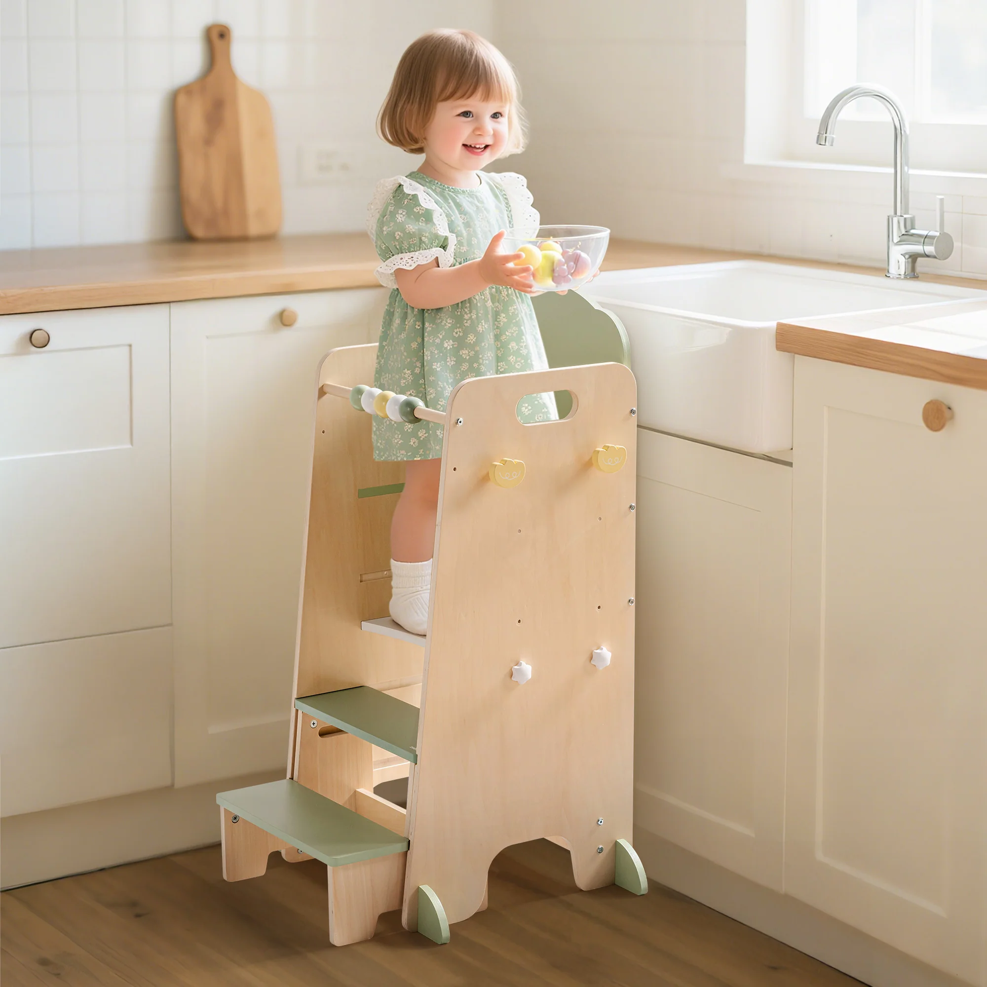 ROBUD Toddler Standing Tower with Step Stool Set - Image 3