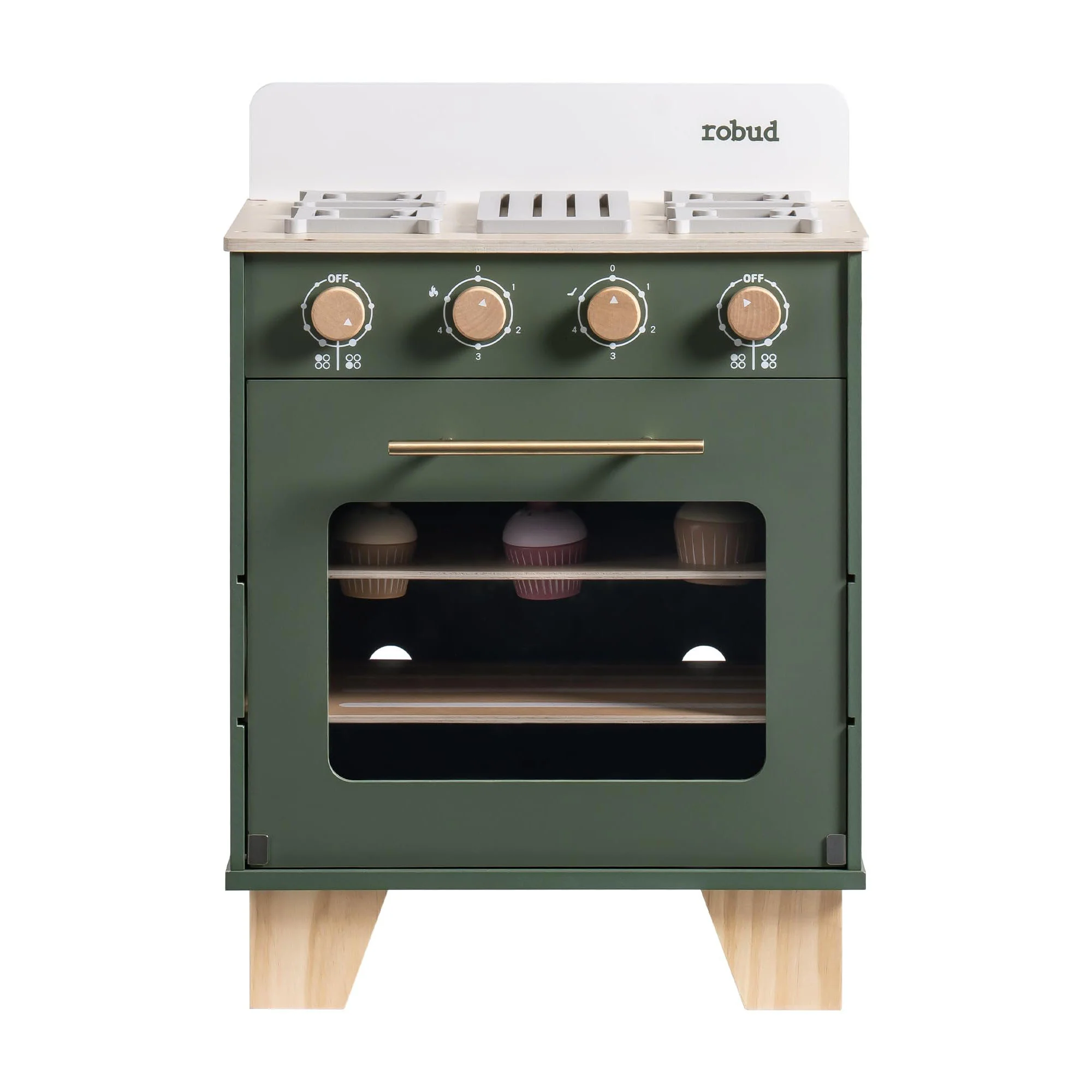 ROBUD Vintage Wooden Toy Kitchen Oven - Image 2