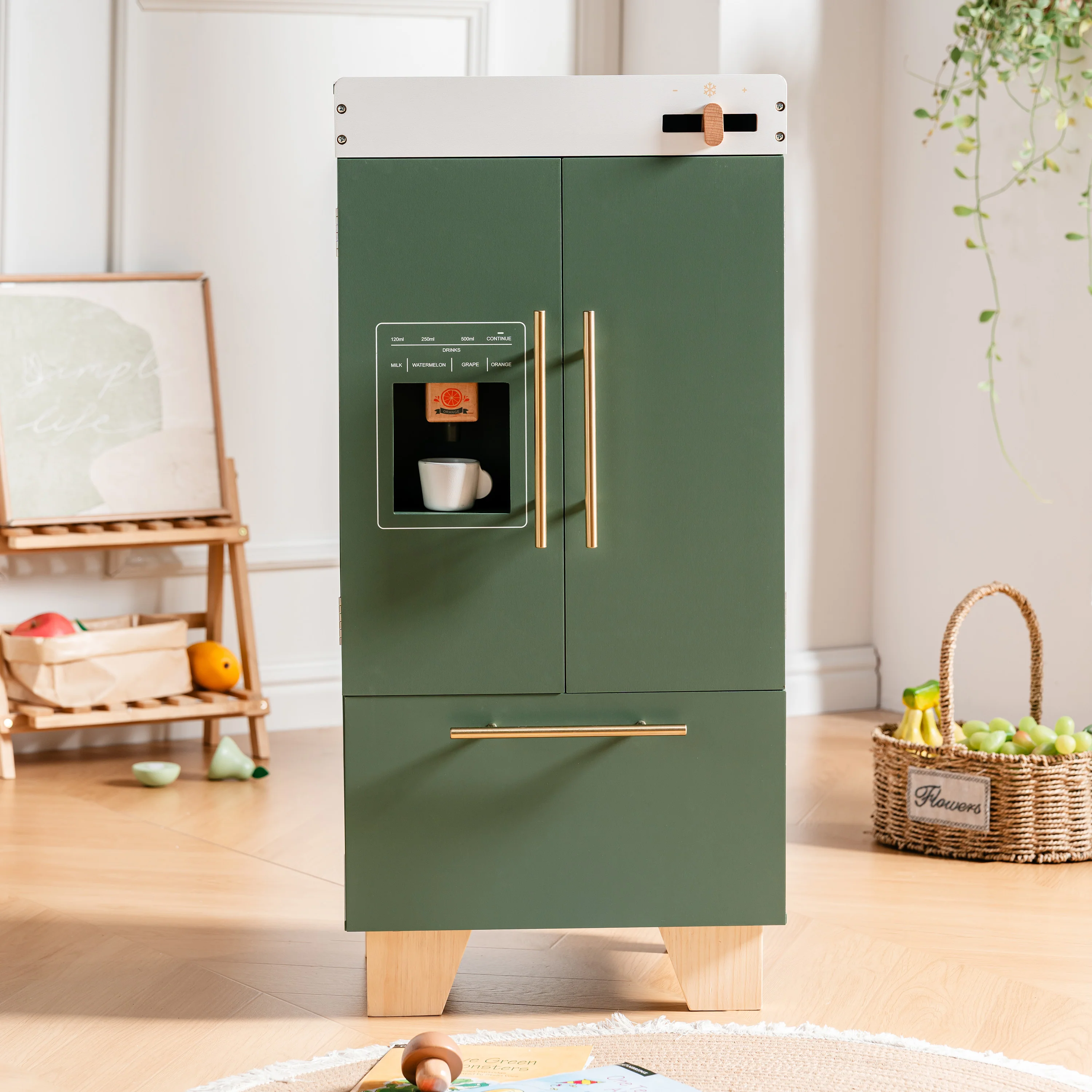 ROBUD Wooden 3 Pieces Kids Kitchen Playset - Vintage Green - Image 18