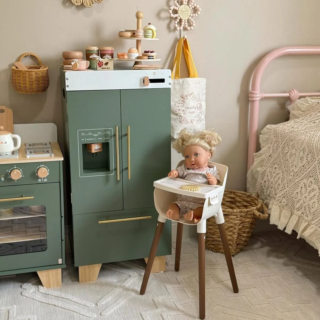 ROBUD Wooden 3 Pieces Kids Kitchen Playset - Vintage Green - Image 19