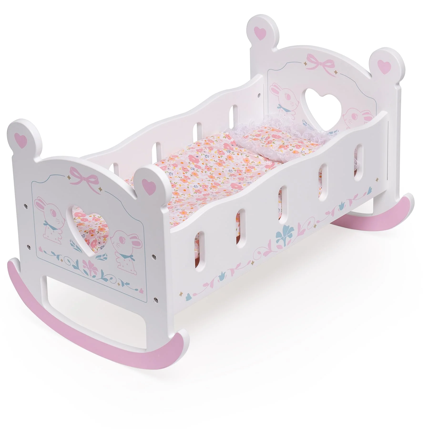 ROBUD Wooden Baby Doll Crib - Image 5