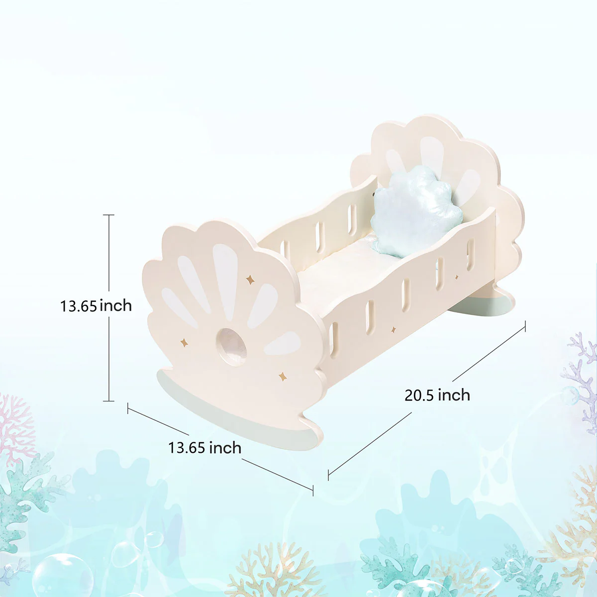 ROBUD Wooden Baby Doll Crib - Image 6