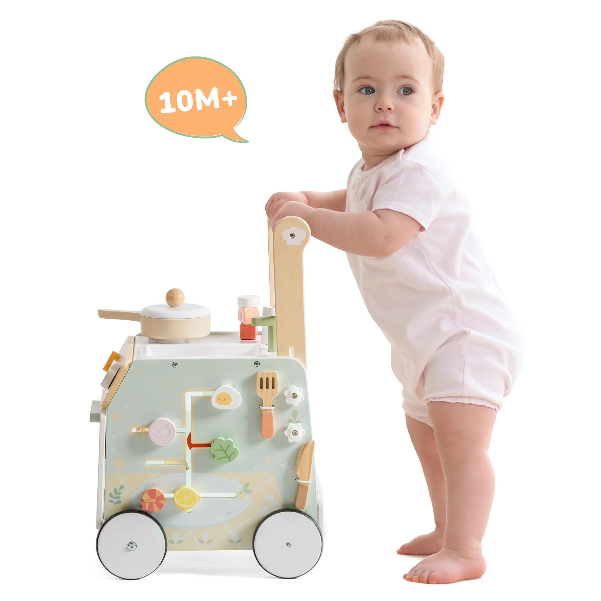 ROBUD Wooden Baby Push Walker Spring Countryside - Image 4