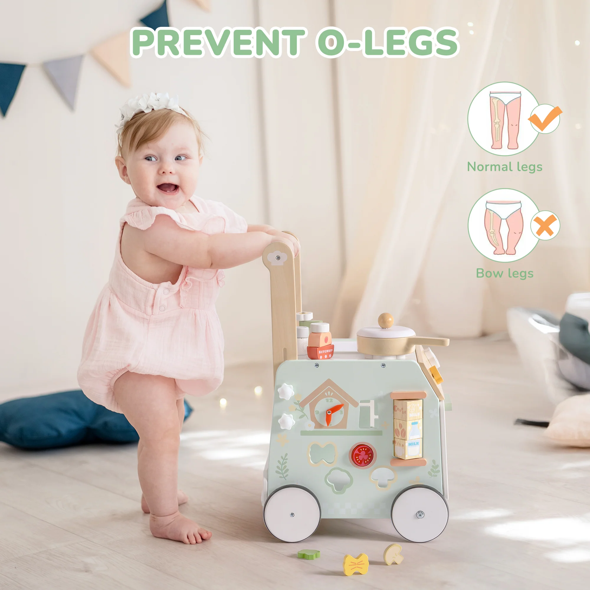 ROBUD Wooden Baby Push Walker Spring Countryside - Image 6
