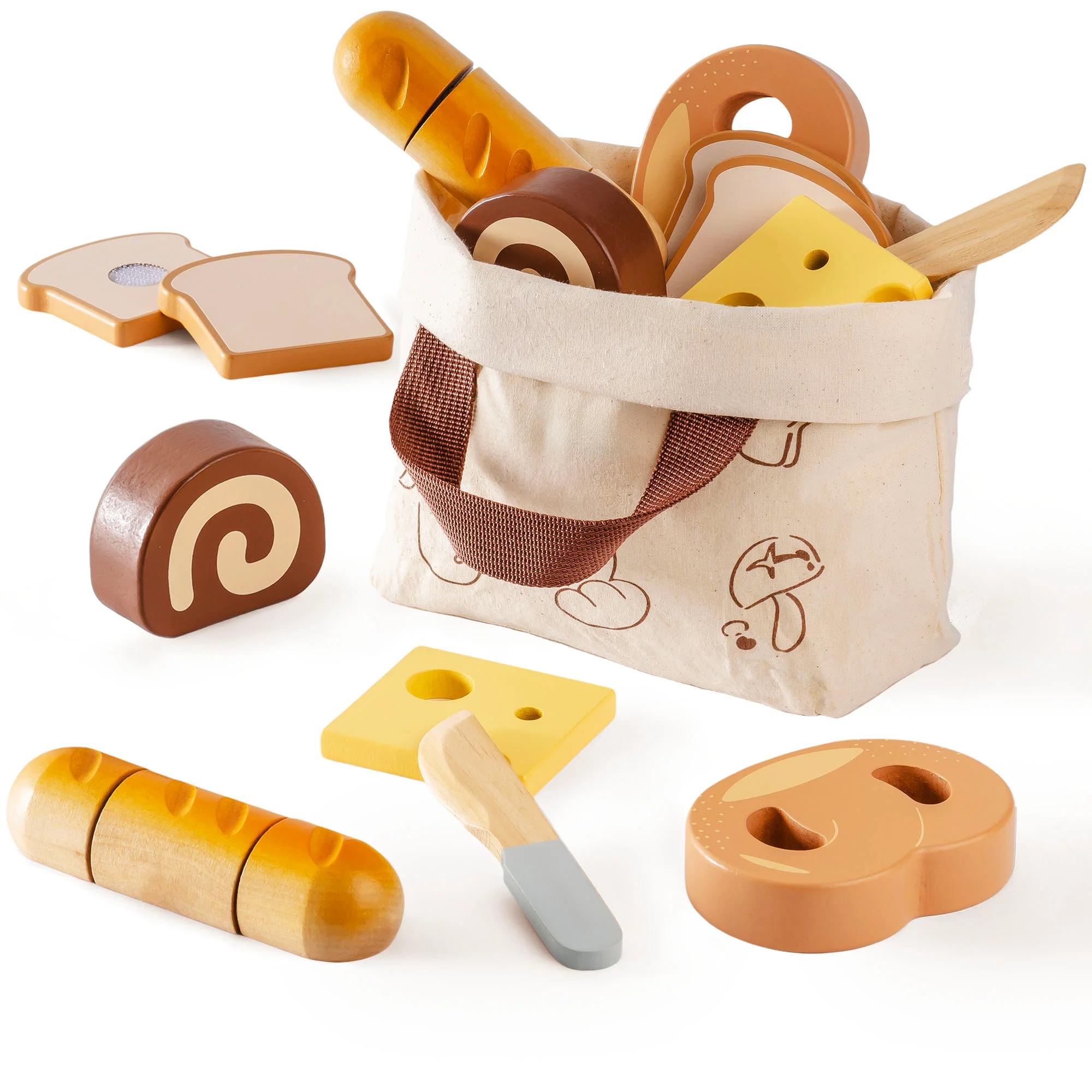 ROBUD Wooden Childs Play Food Set - Desserts - Image 3