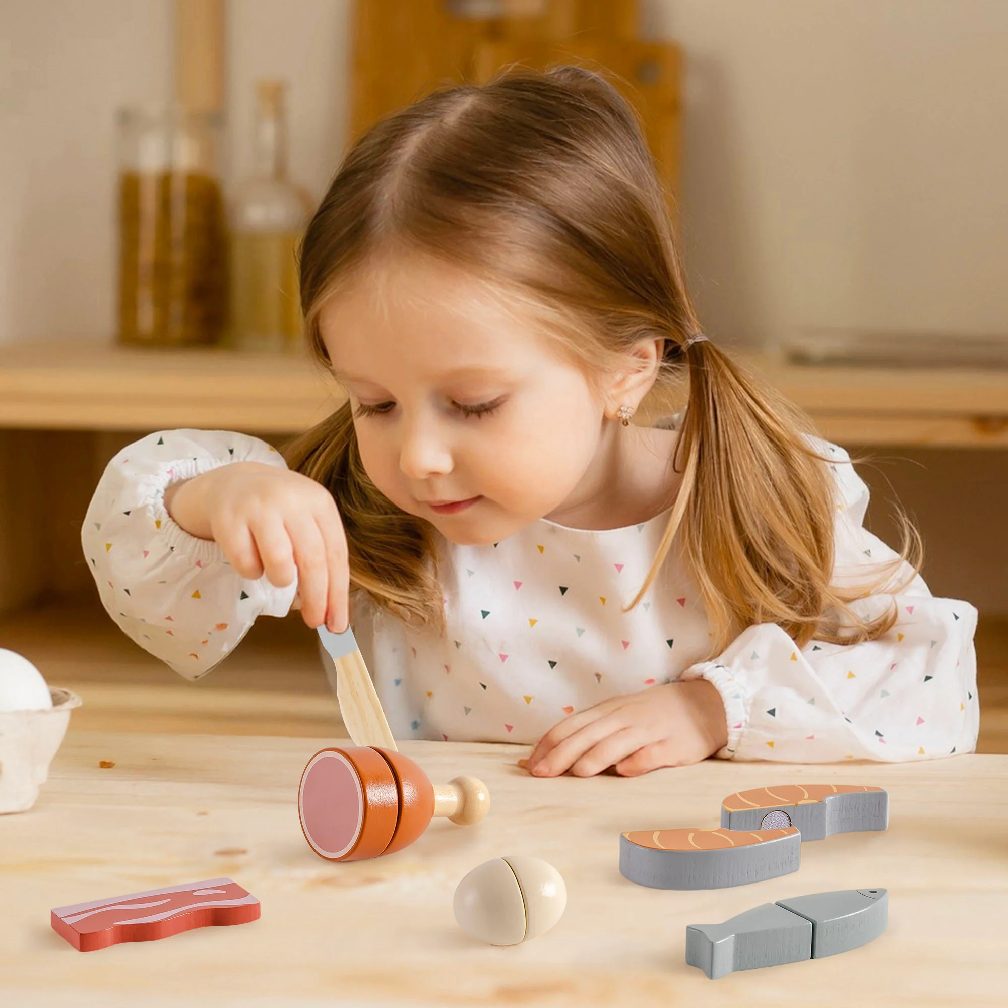 ROBUD Wooden Childs Play Food Set - Meat - Image 10