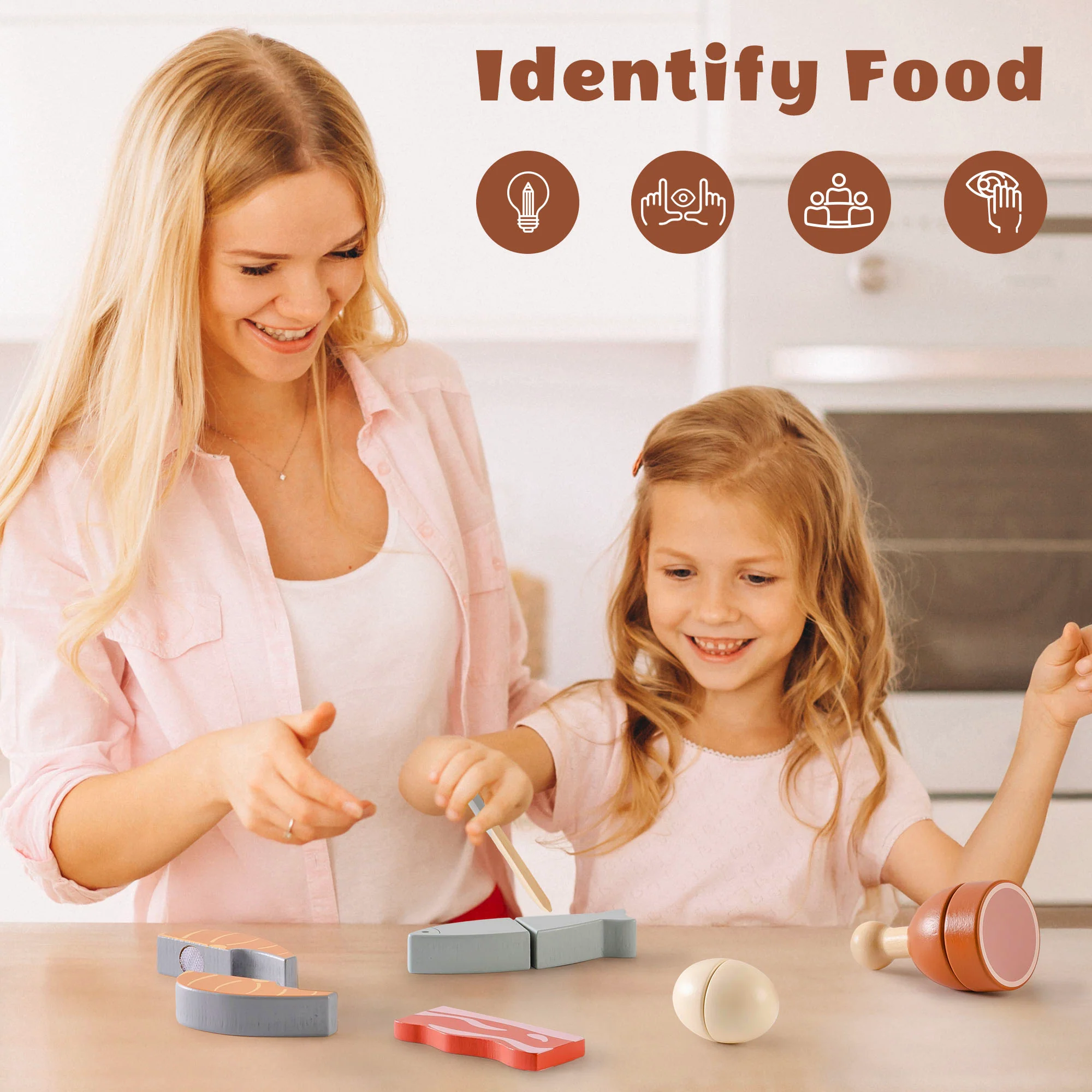 ROBUD Wooden Childs Play Food Set - Meat - Image 9