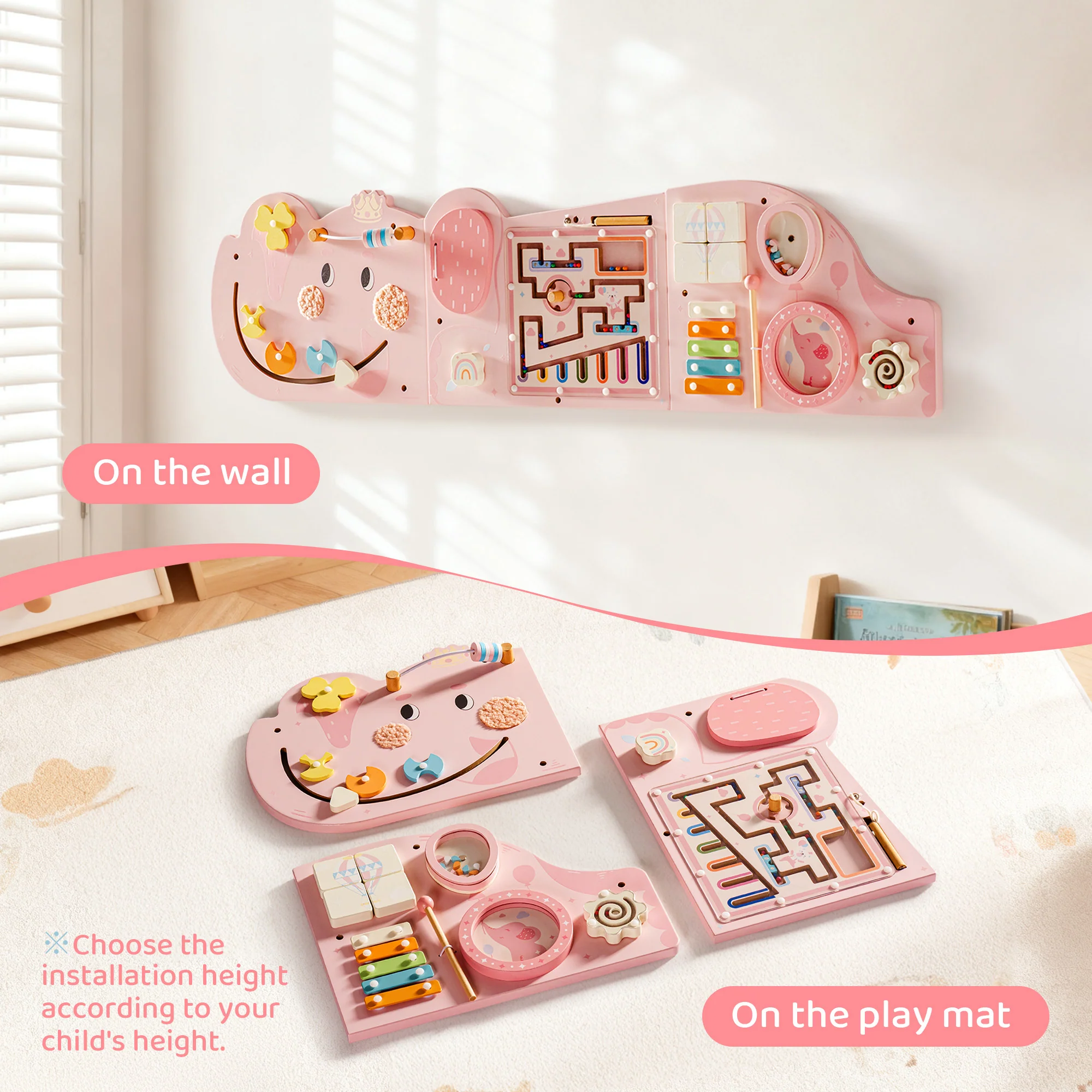 ROBUD Wooden Cream Elephant Busy Board - Image 19