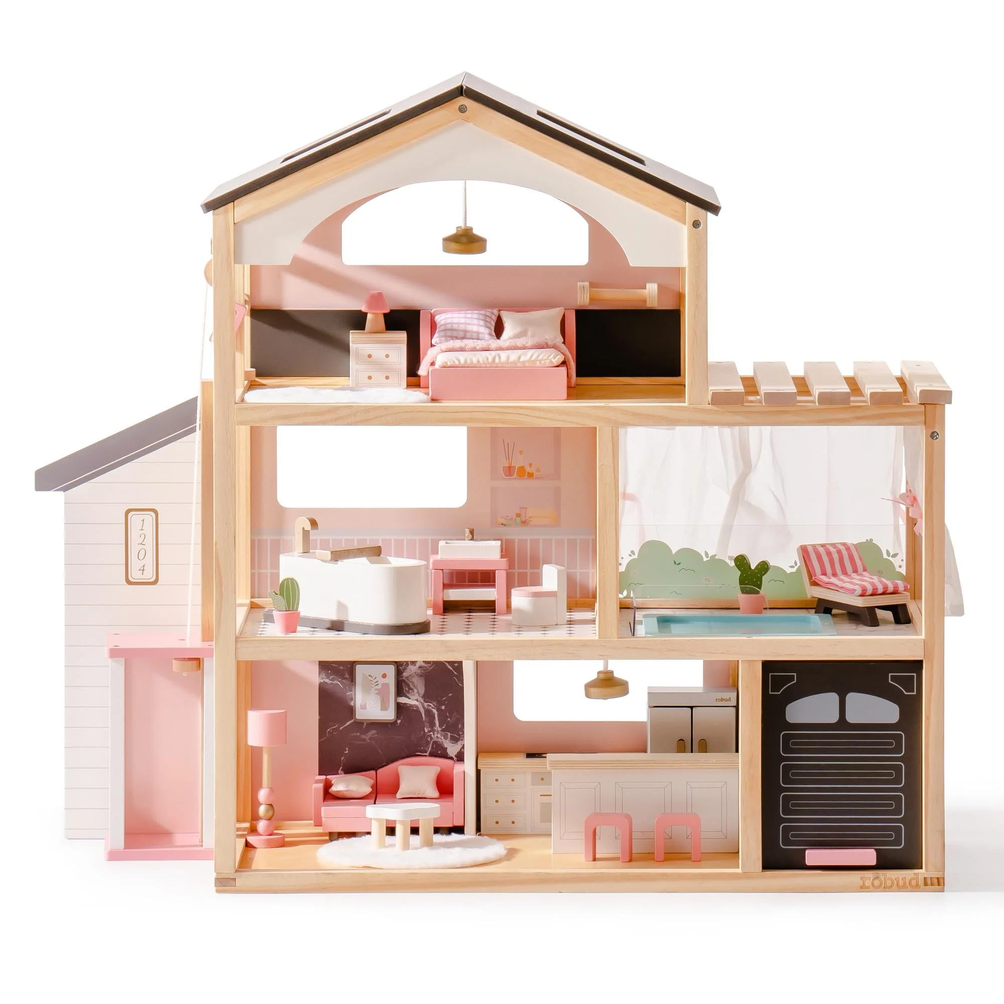 ROBUD Wooden Dollhouse - Florida Black - Image 6