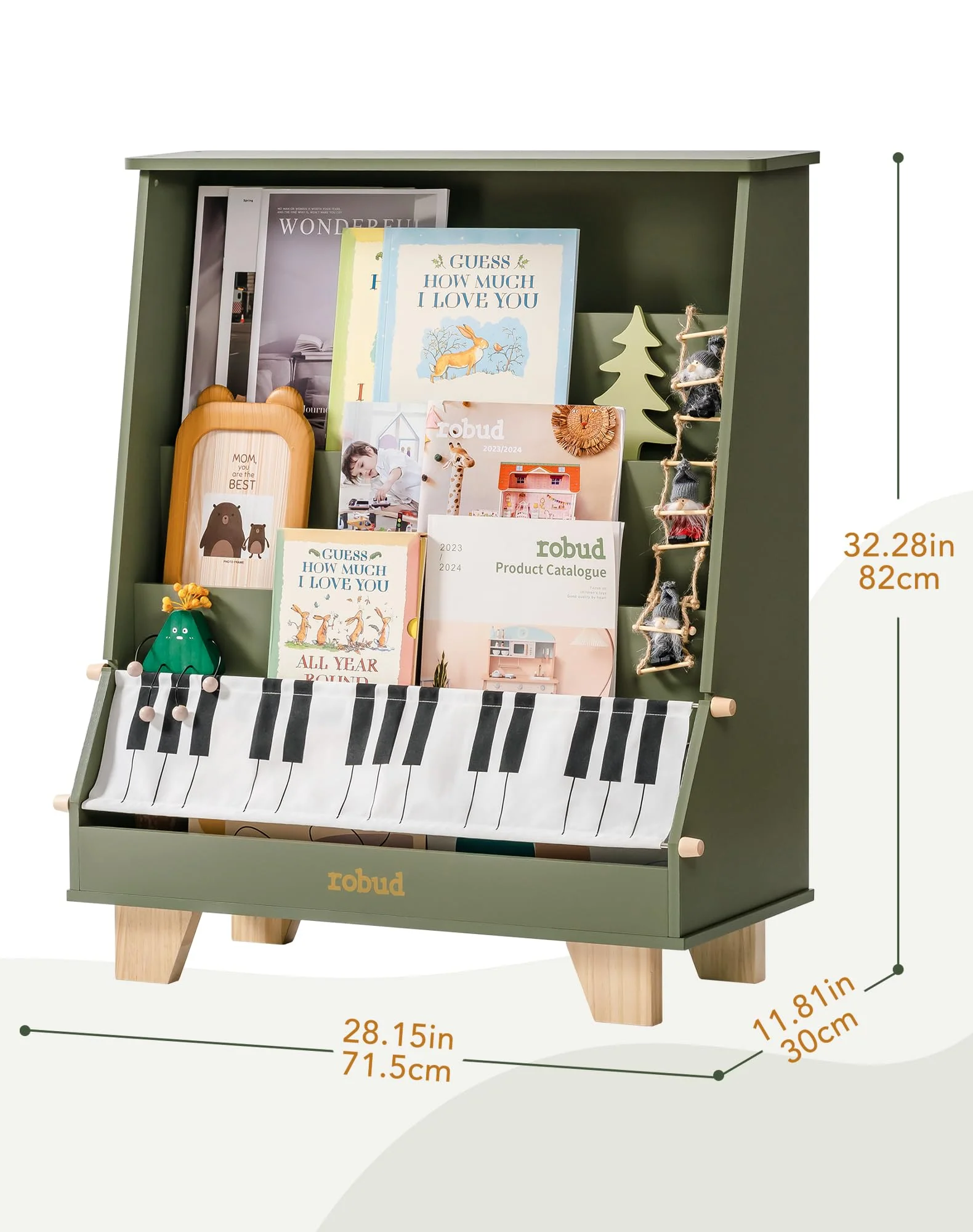 ROBUD Wooden Kids Bookshelf - Piano - Image 10