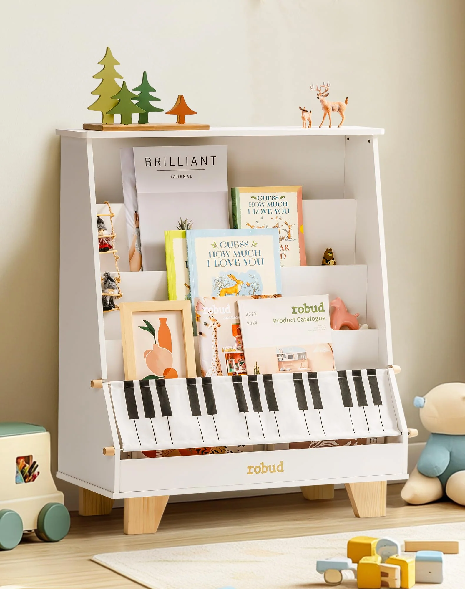 ROBUD Wooden Kids Bookshelf - Piano - Image 12