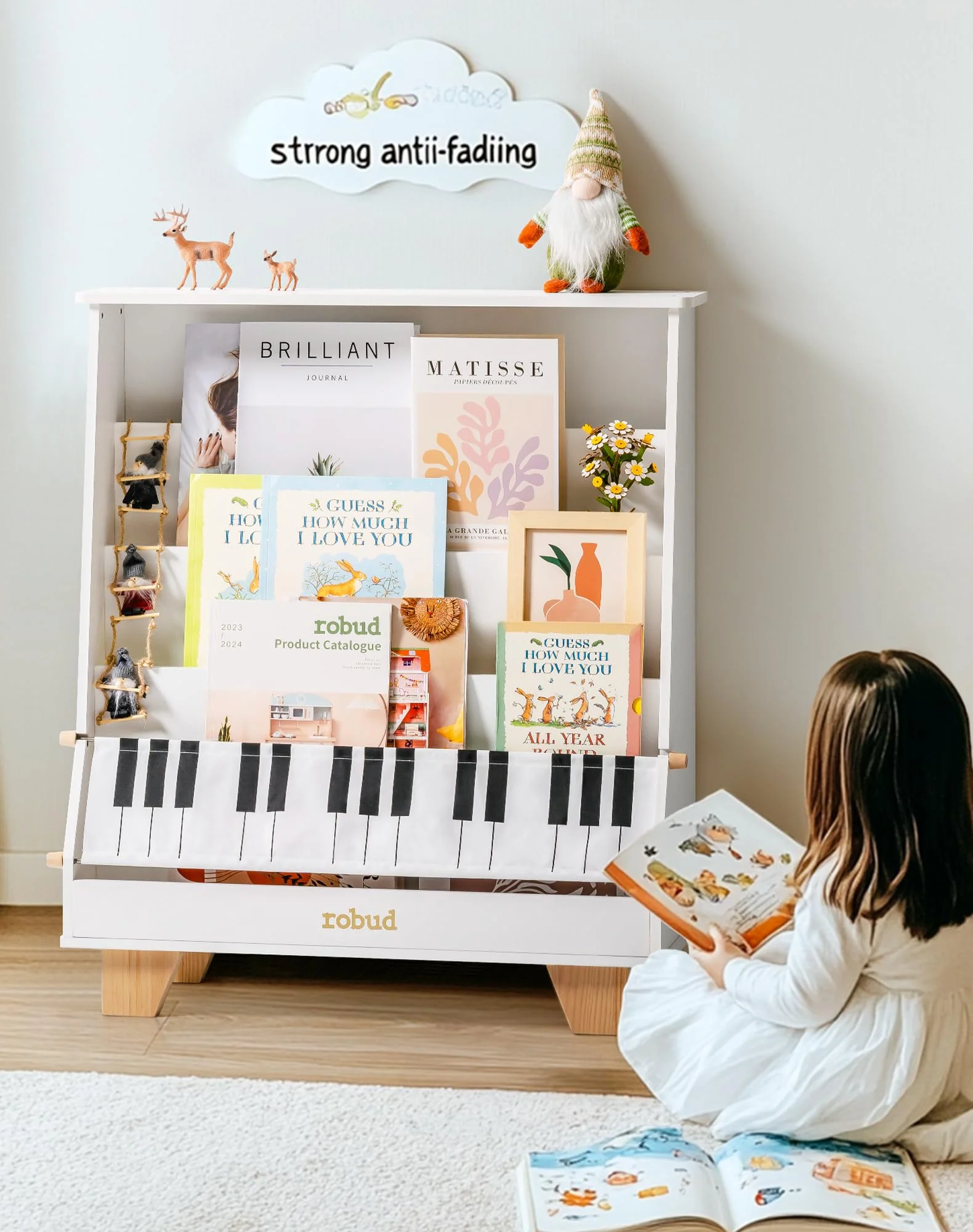 ROBUD Wooden Kids Bookshelf - Piano - Image 13