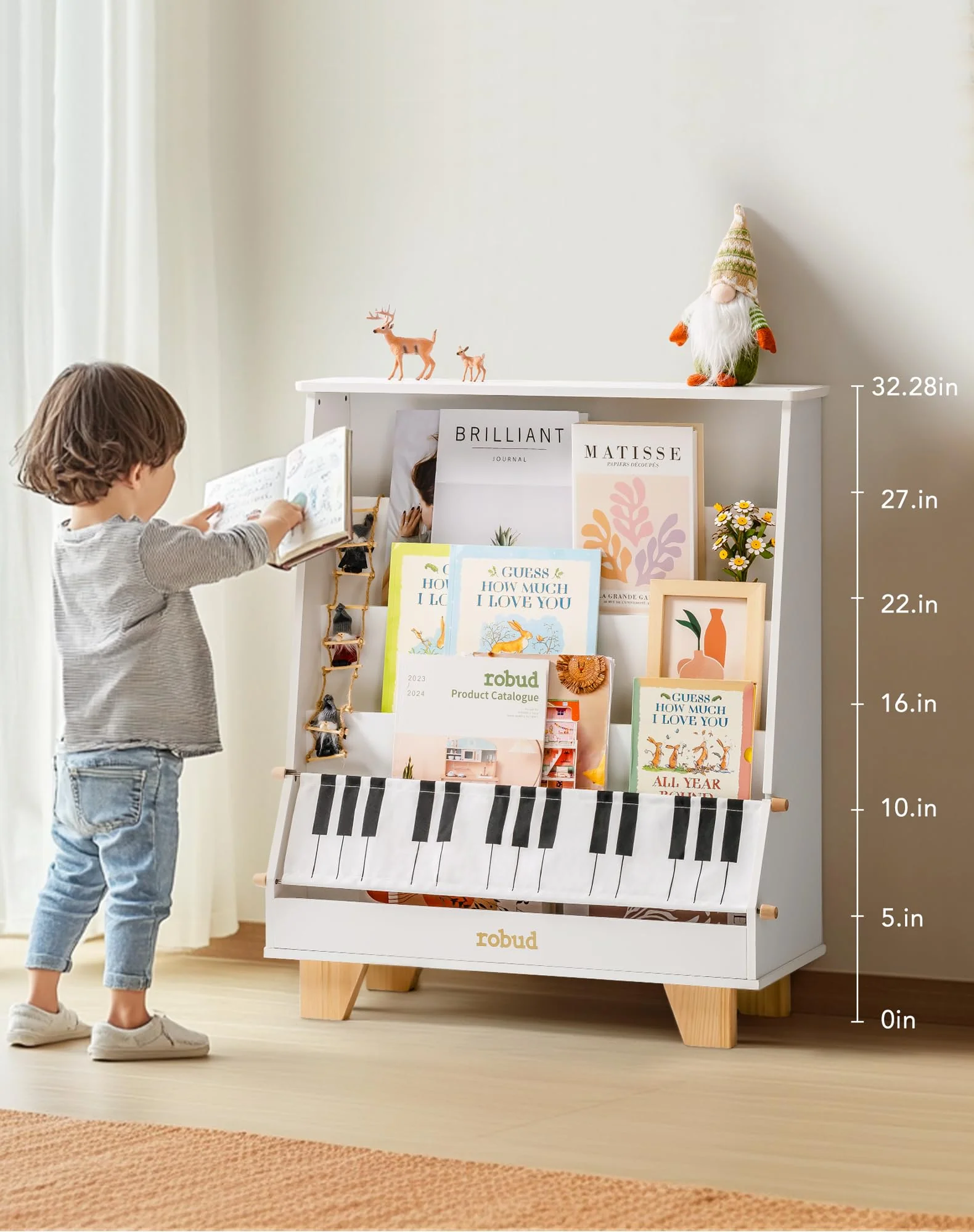 ROBUD Wooden Kids Bookshelf - Piano - Image 19
