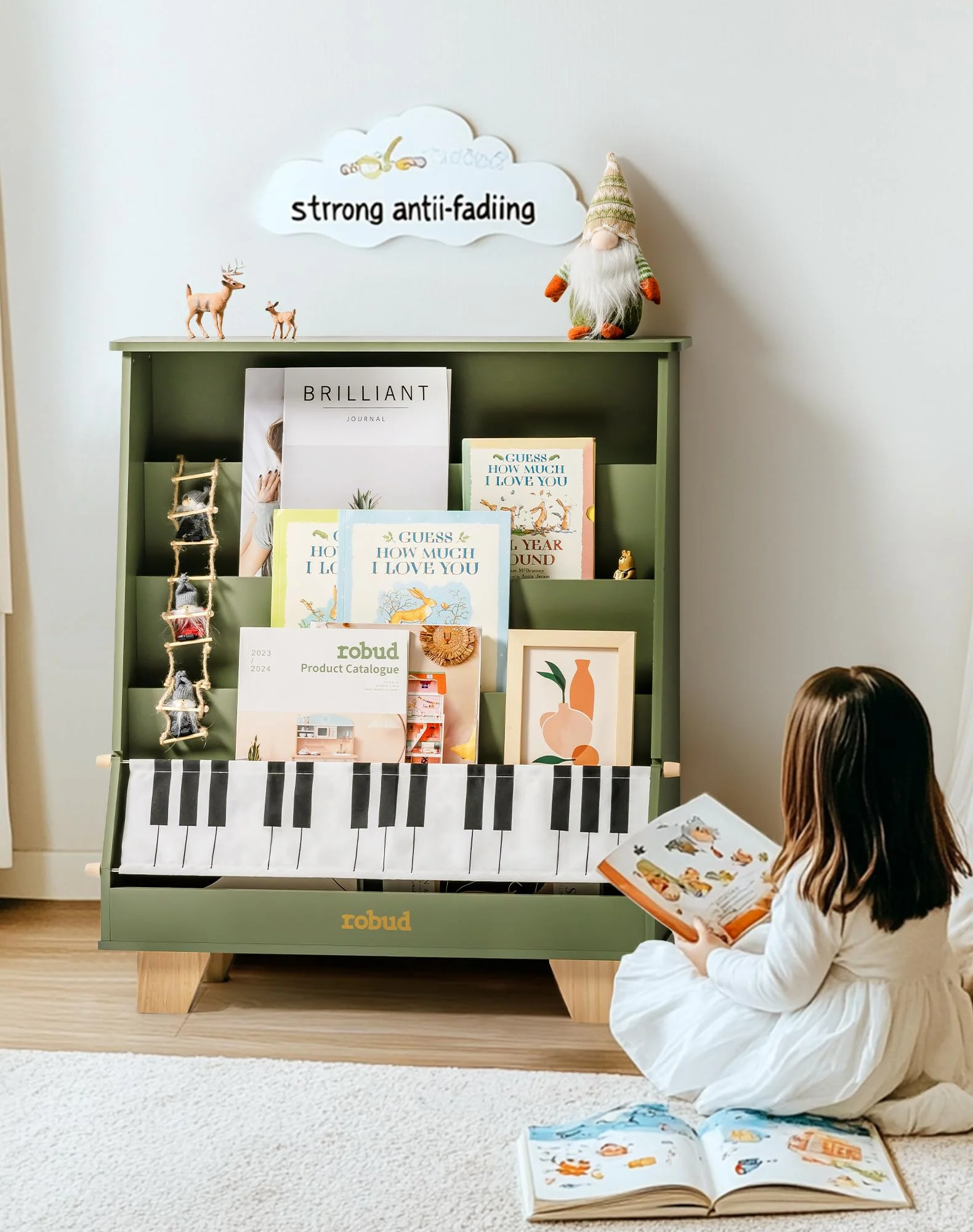 ROBUD Wooden Kids Bookshelf - Piano - Image 2