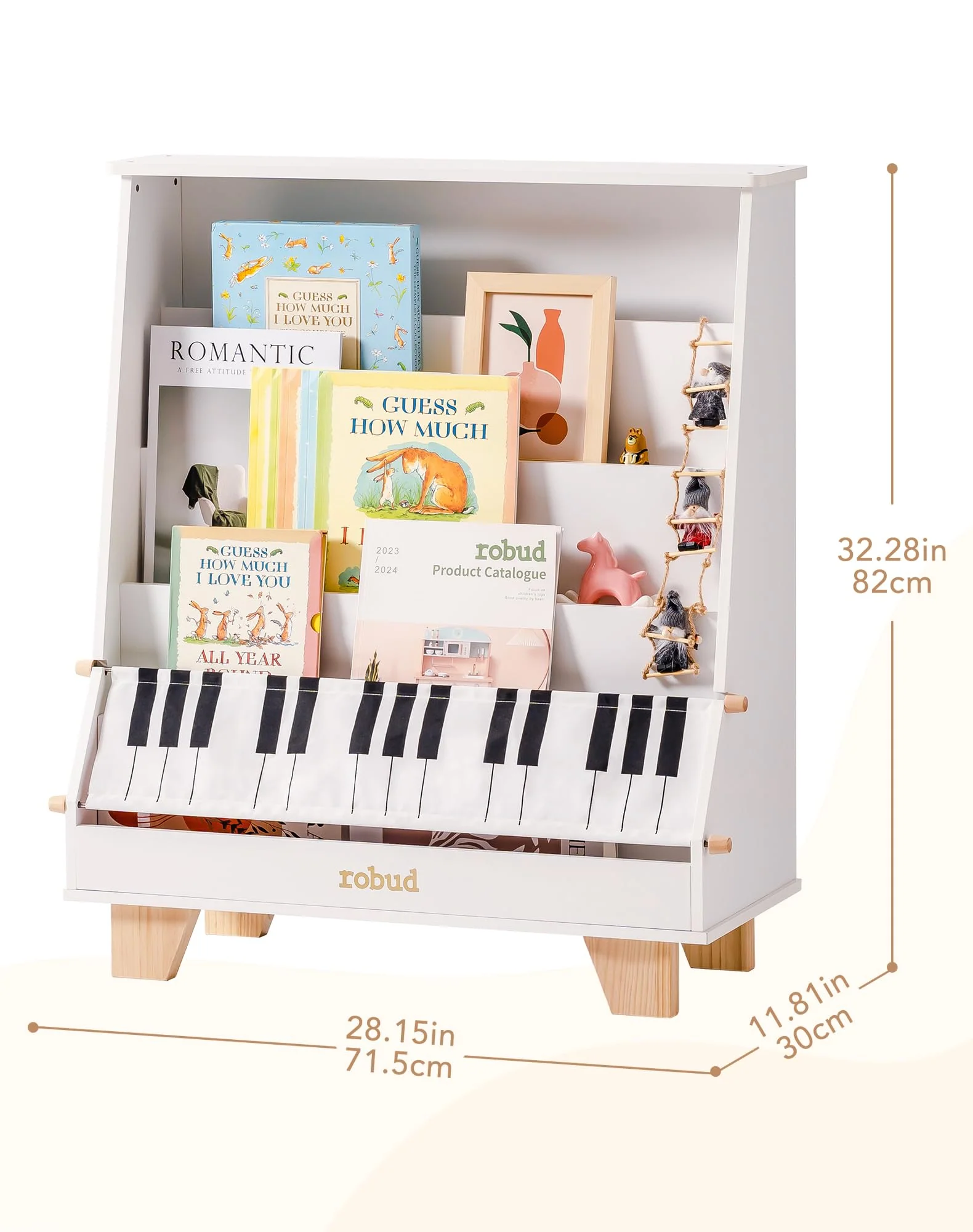 ROBUD Wooden Kids Bookshelf - Piano - Image 20