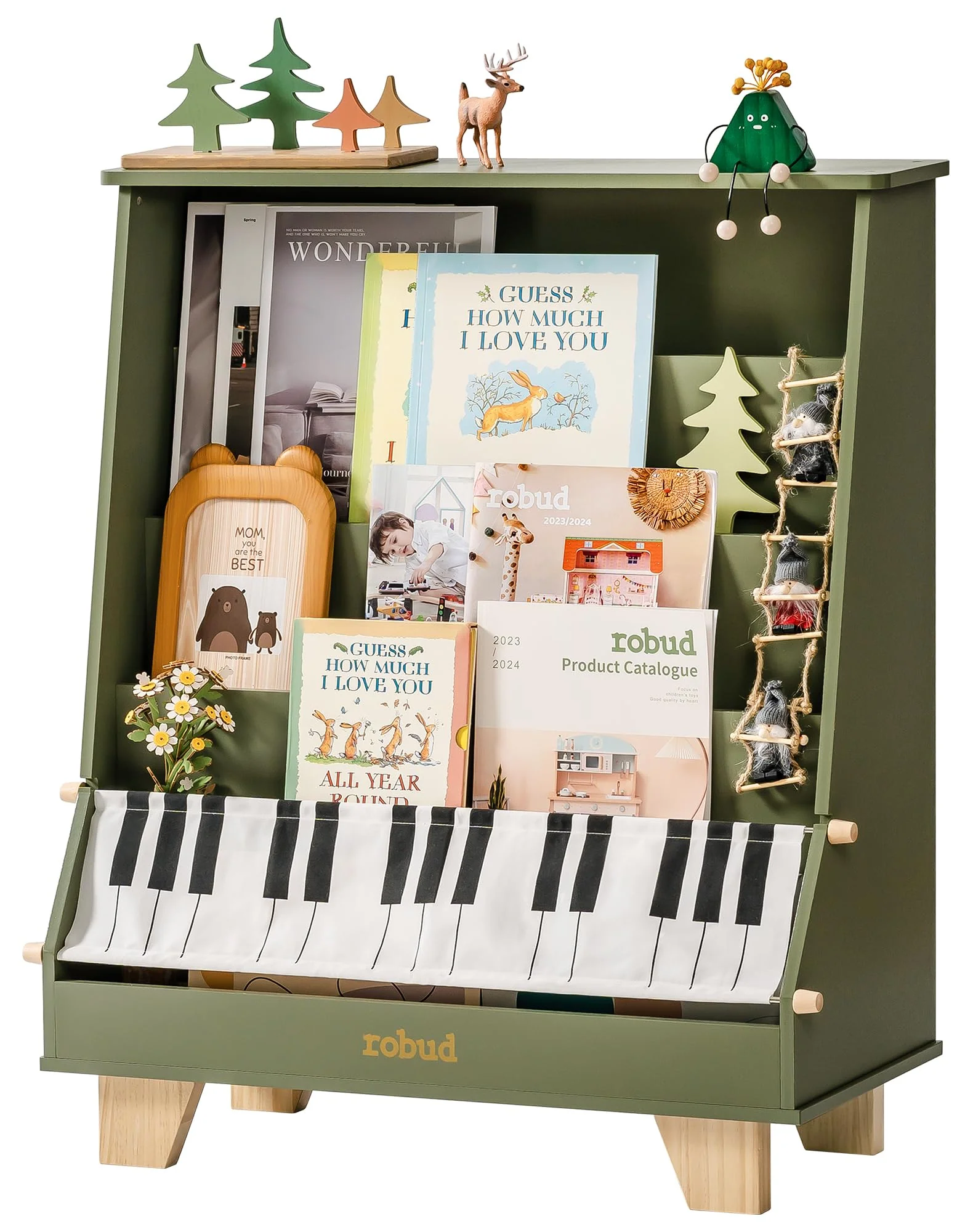 ROBUD Wooden Kids Bookshelf - Piano - Image 7