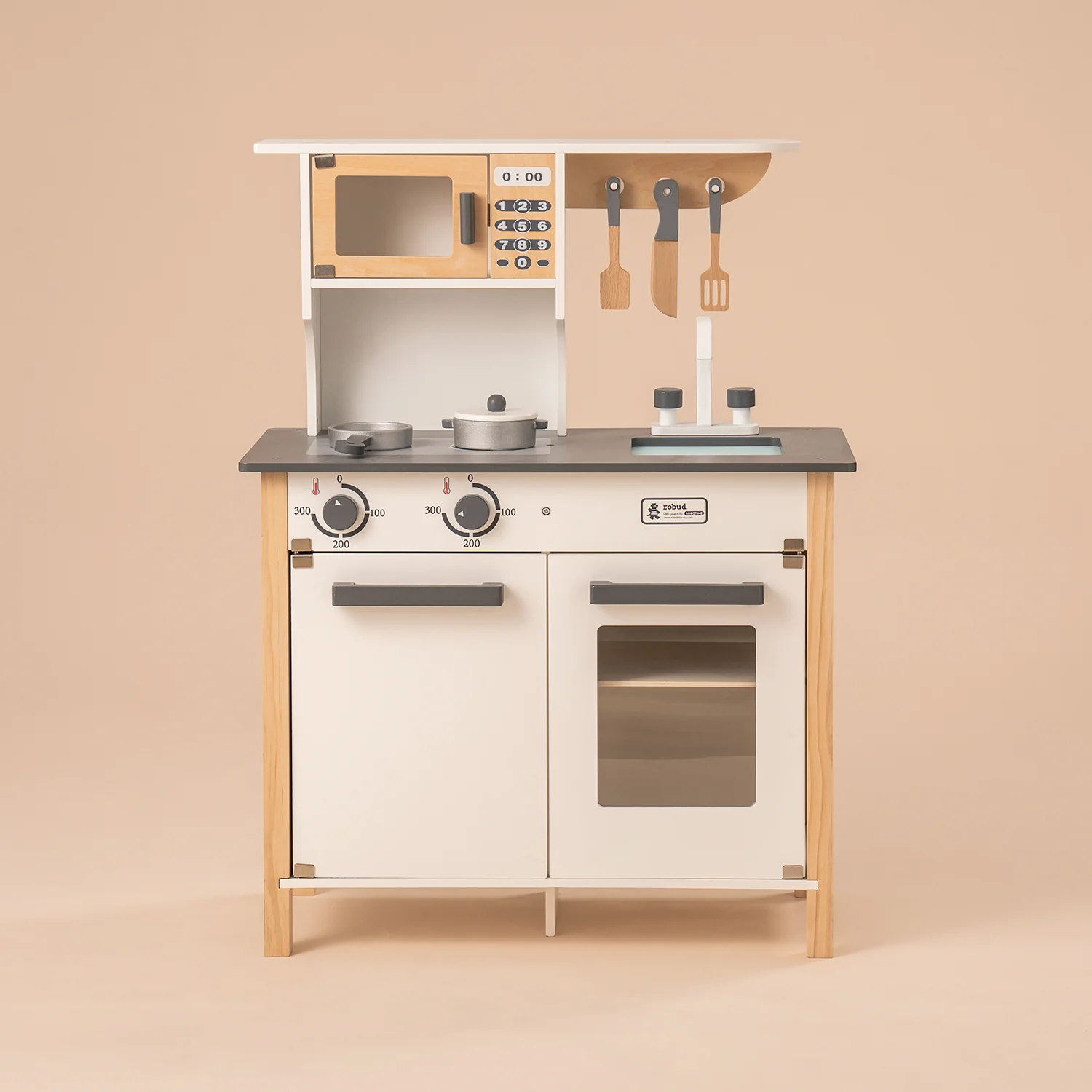 ROBUD Wooden Kids Play Kitchen Playset WG01 - Image 3