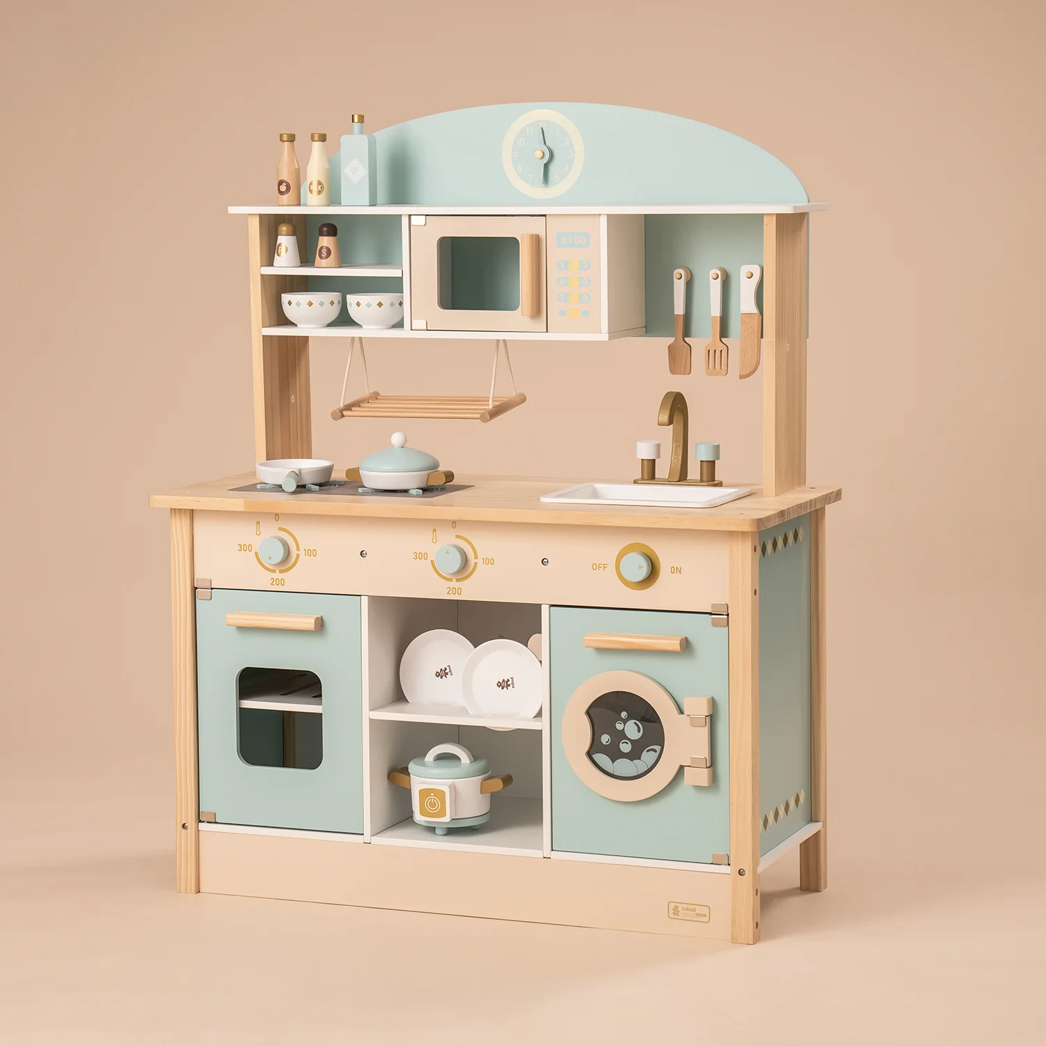ROBUD Wooden Kitchen Pretend Play Set with Accessories WCF14 - Image 12
