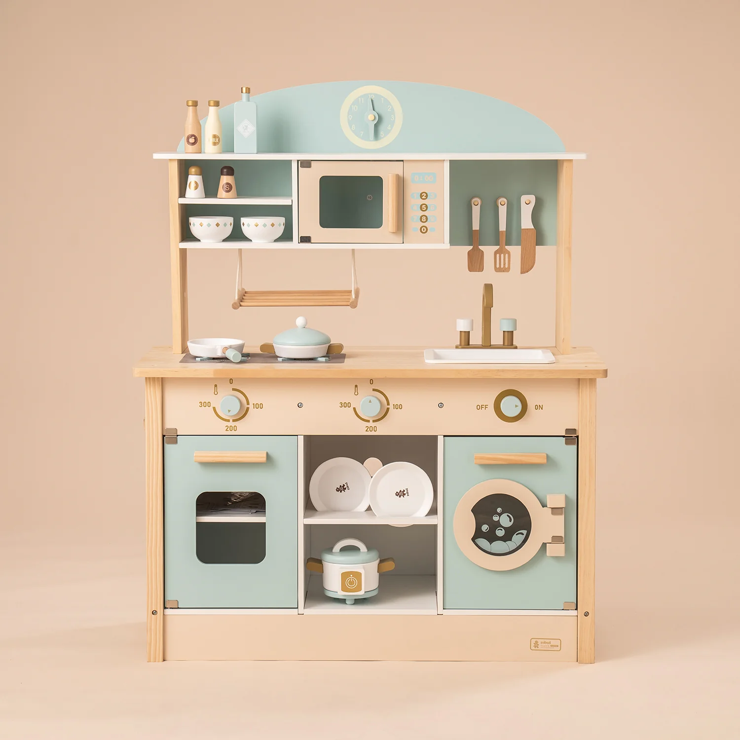 ROBUD Wooden Kitchen Pretend Play Set with Accessories WCF14 - Image 3