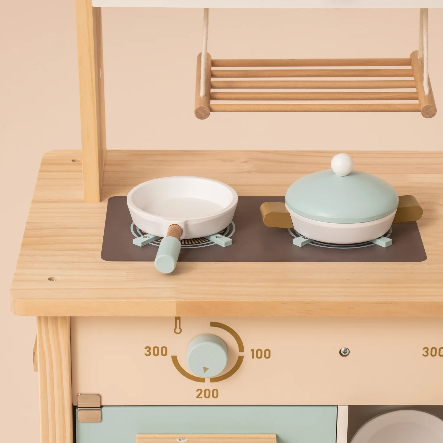ROBUD Wooden Kitchen Pretend Play Set with Accessories WCF14 - Image 7