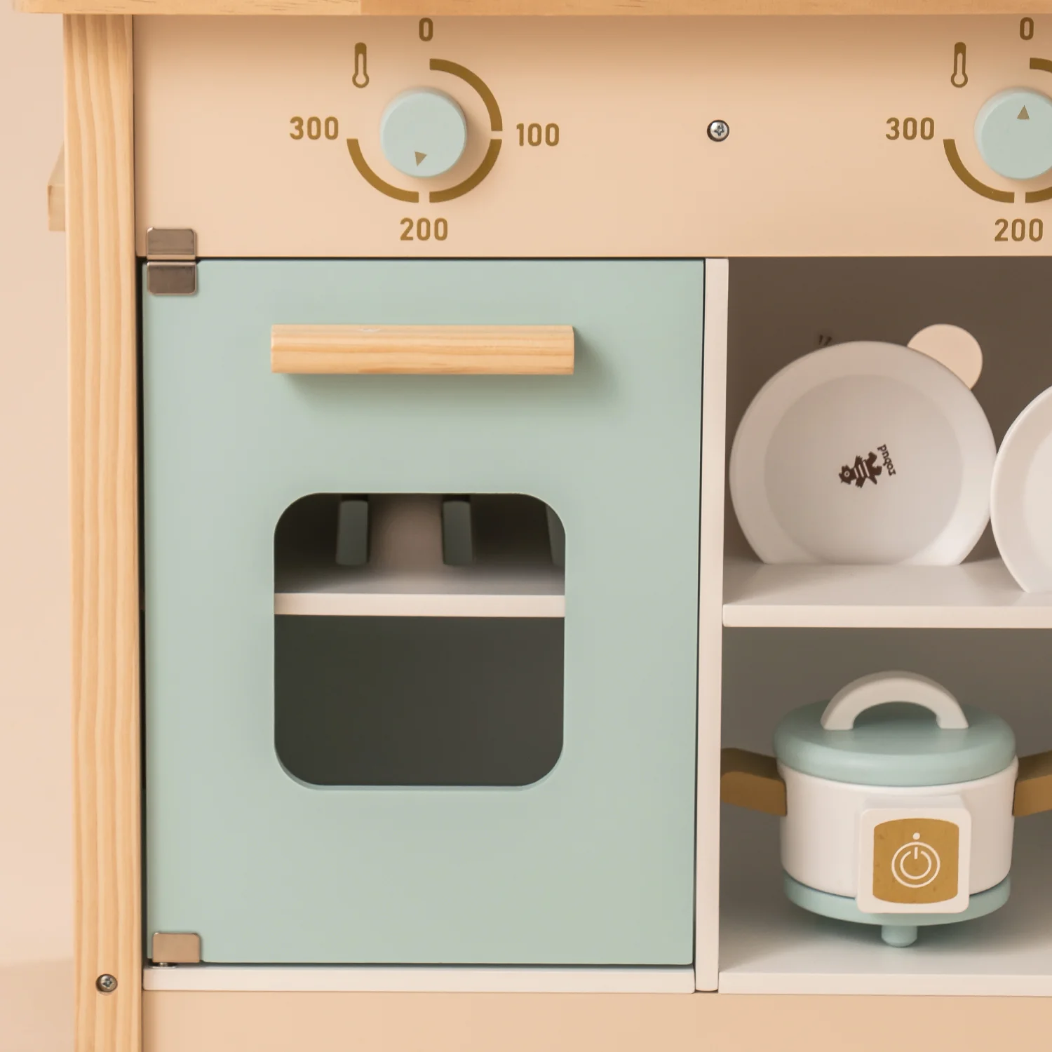 ROBUD Wooden Kitchen Pretend Play Set with Accessories WCF14 - Image 9