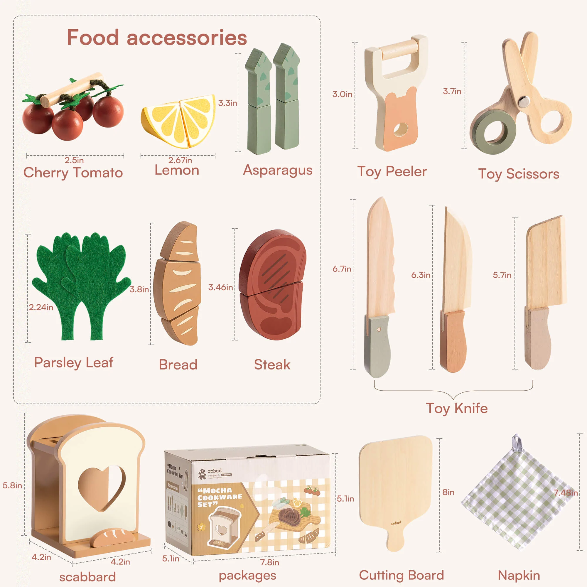 ROBUD Wooden Knife Set 16pcs - Image 12