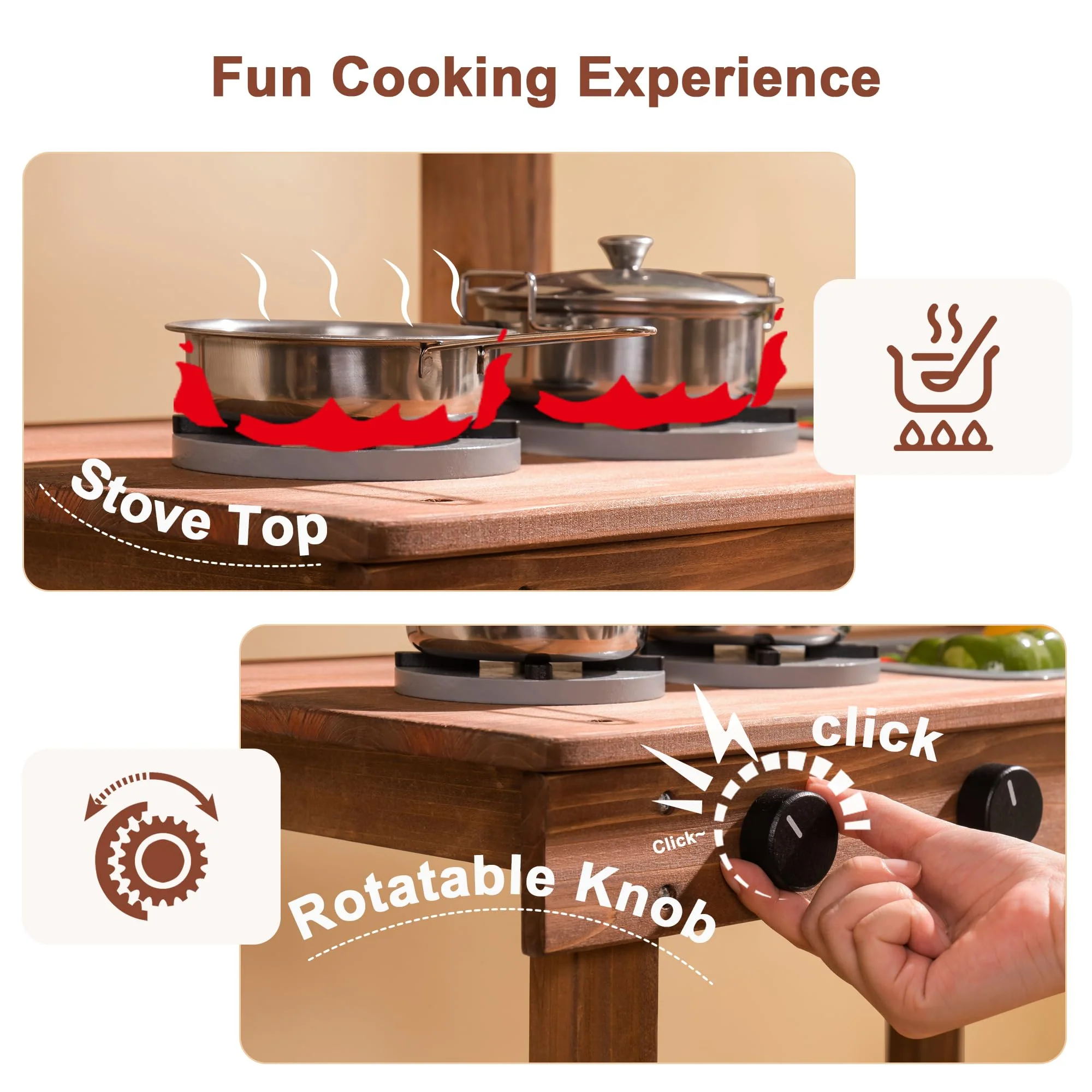 ROBUD Wooden Outdoor Kitchen Playset - Mud - Image 7