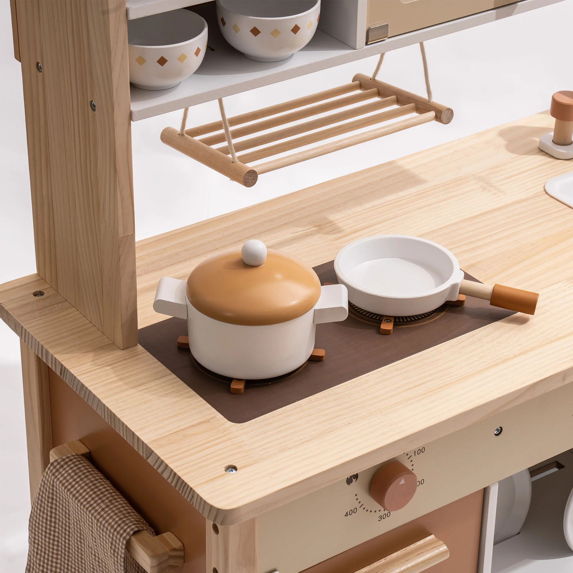 Robud Wooden Play Kitchen with Realistic Accessories - Image 7
