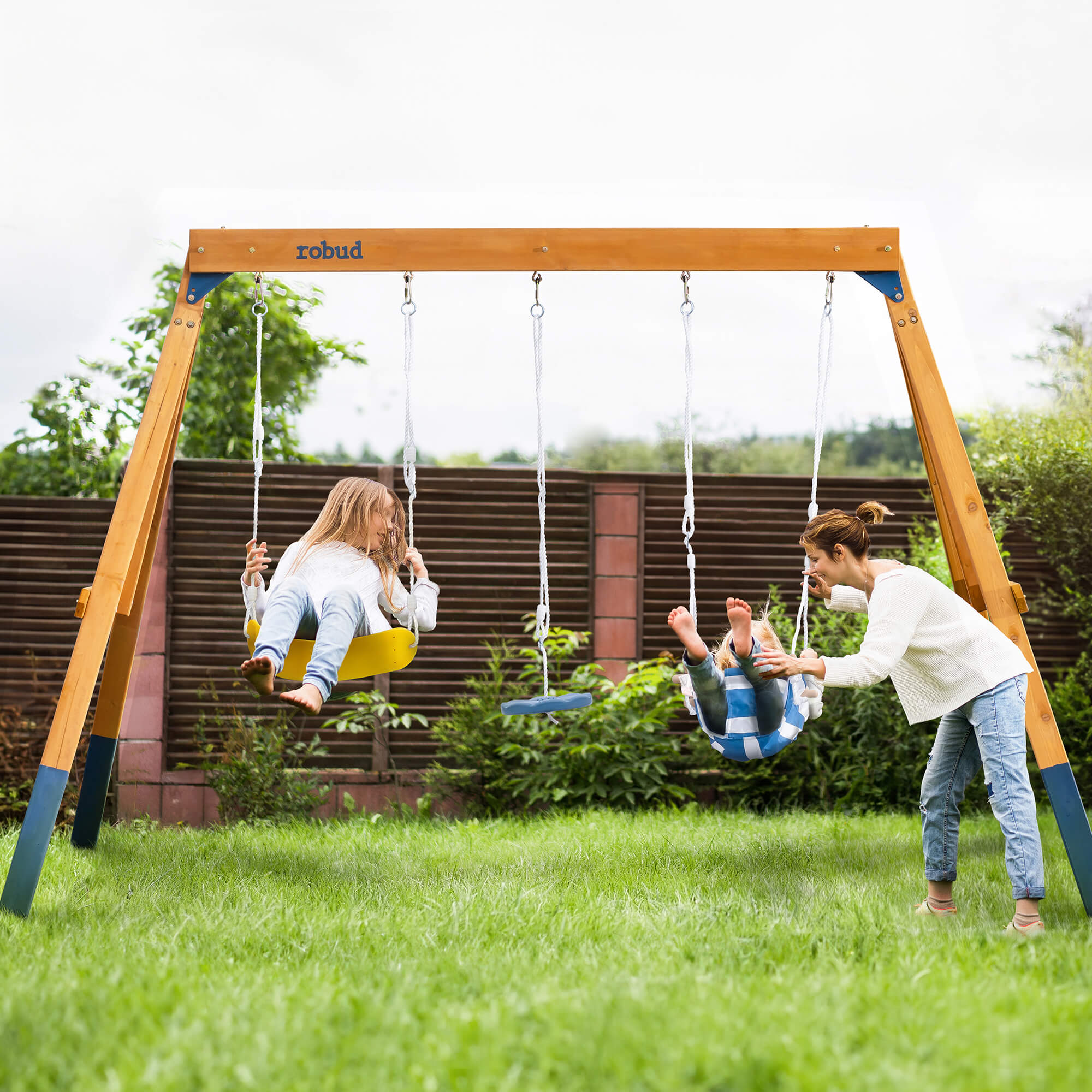 ROBUD Wooden Swing Set with Swings for Kids - Image 3