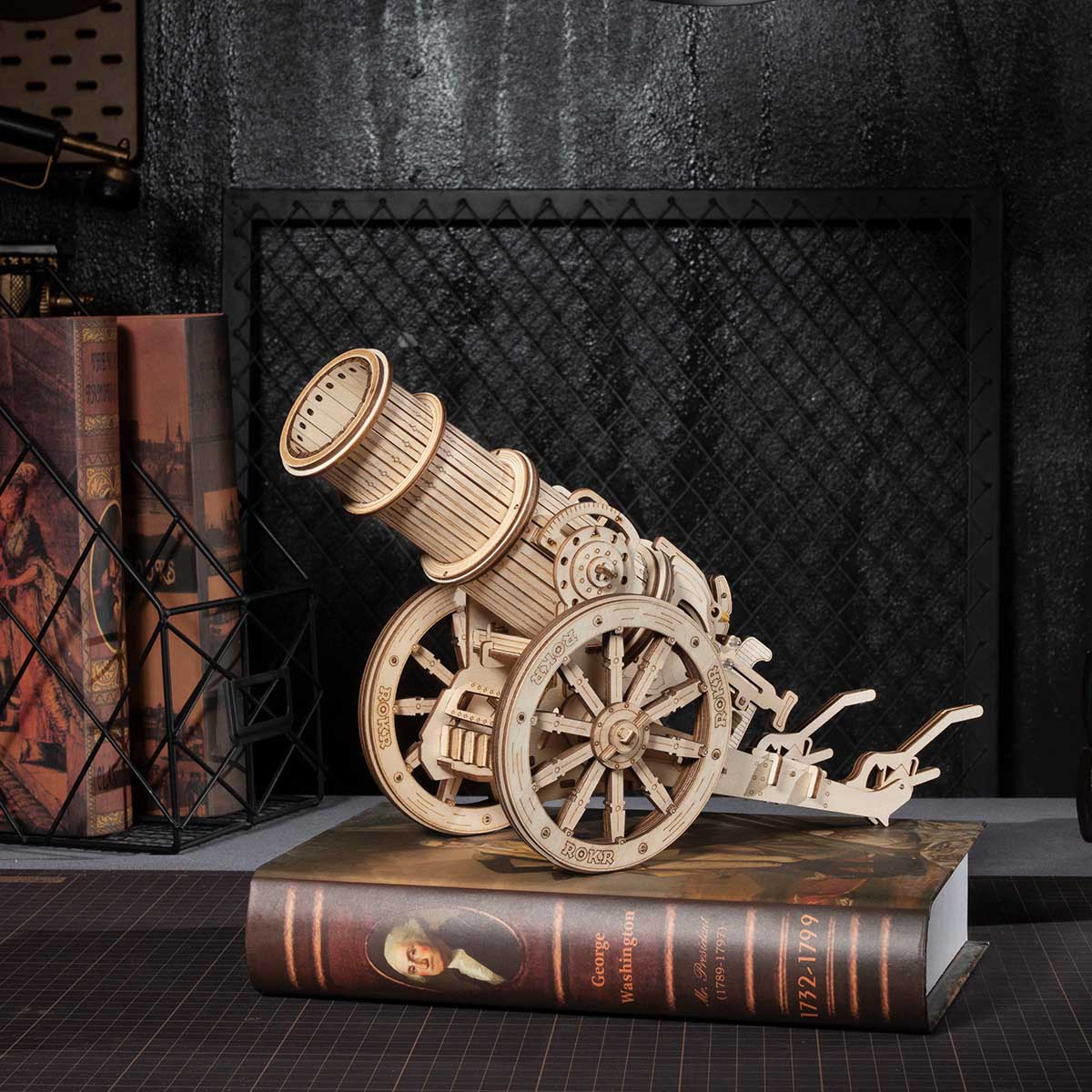 ROKR 3D Wooden Puzzle Wheeled Siege Artillery KW801 - Image 4