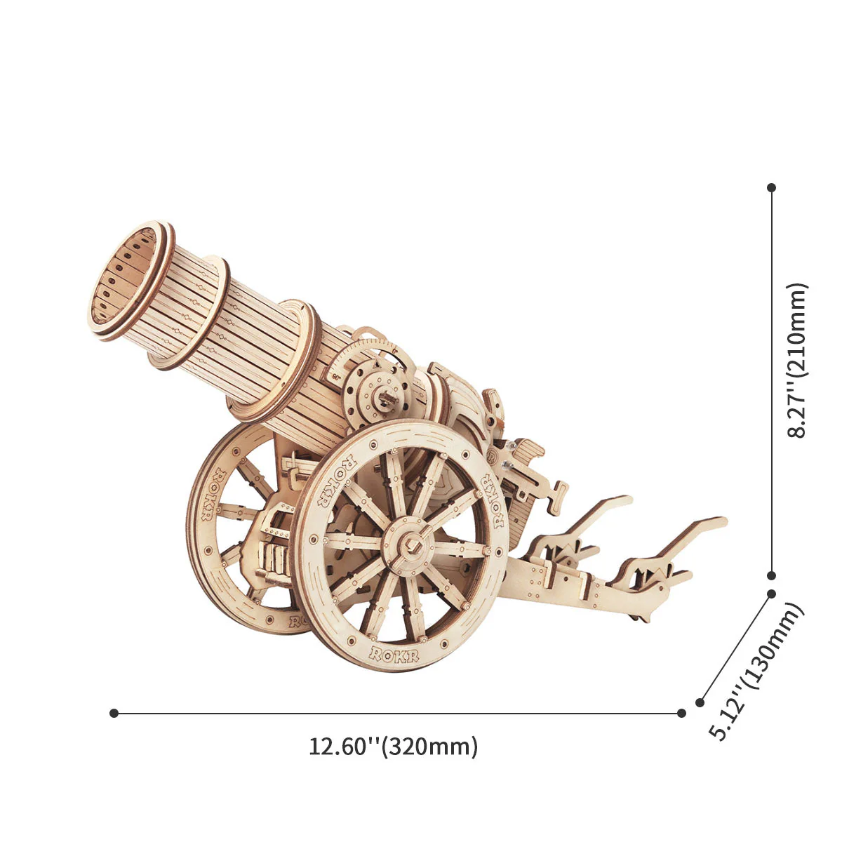 ROKR 3D Wooden Puzzle Wheeled Siege Artillery KW801 - Image 6