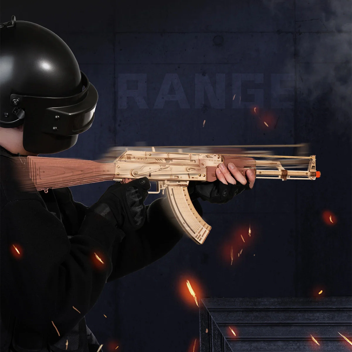 ROKR AK-47 Assault Rifle Toy Gun 3D Wooden Puzzle LQ901 - Image 4