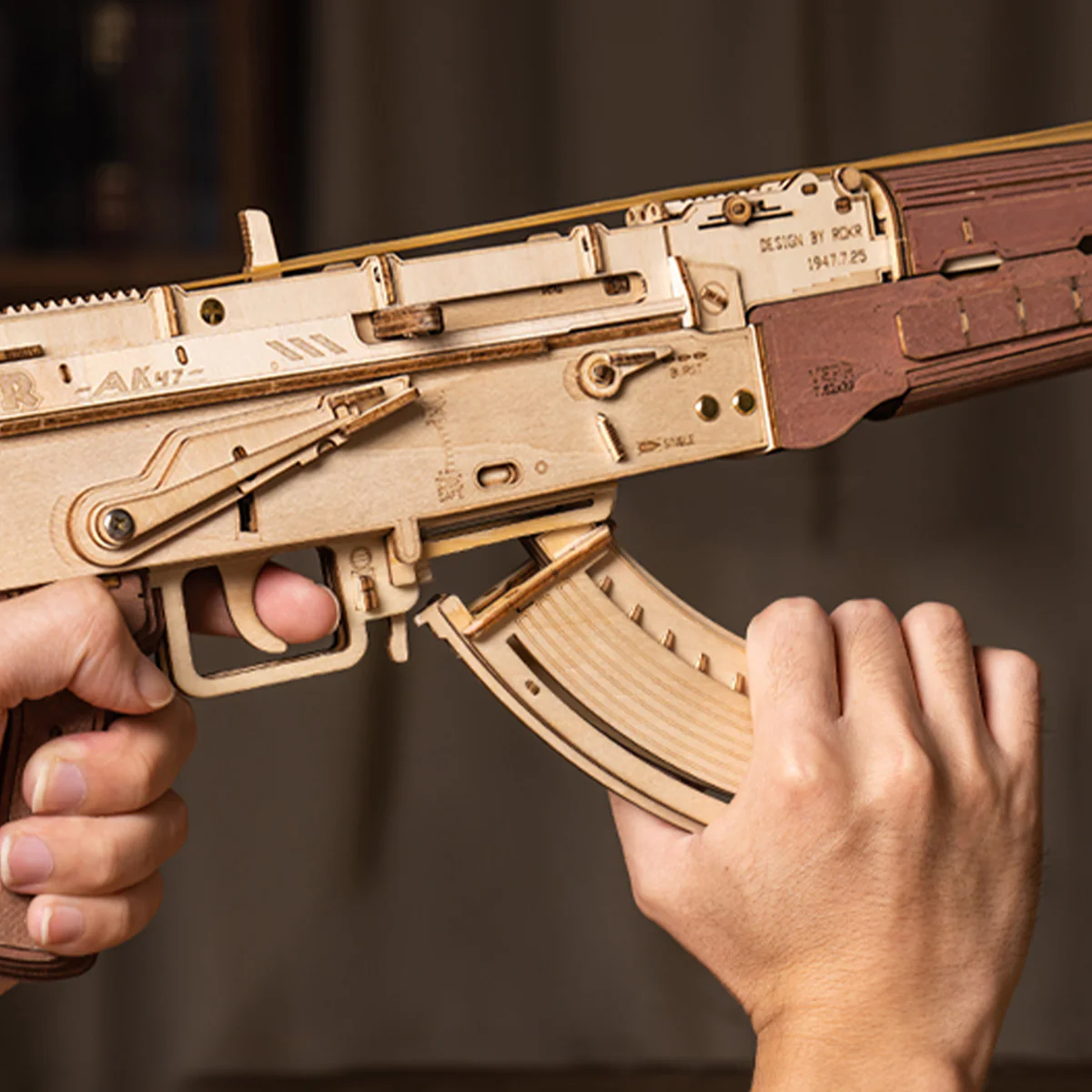 ROKR AK-47 Assault Rifle Toy Gun 3D Wooden Puzzle LQ901 - Image 6