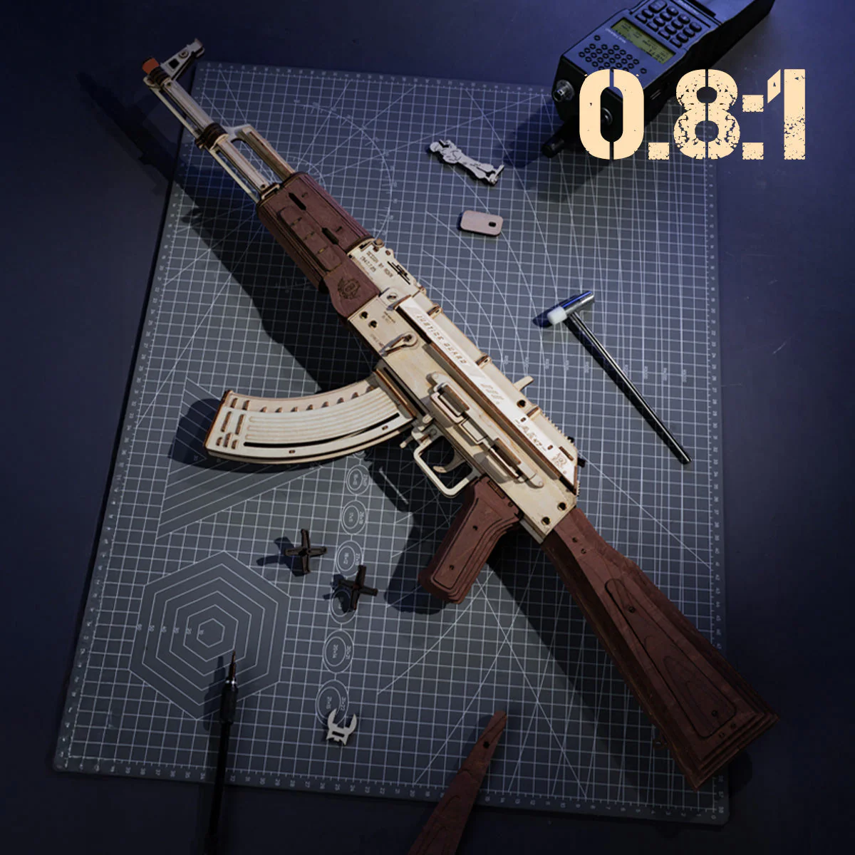 ROKR AK-47 Assault Rifle Toy Gun 3D Wooden Puzzle LQ901 - Image 7