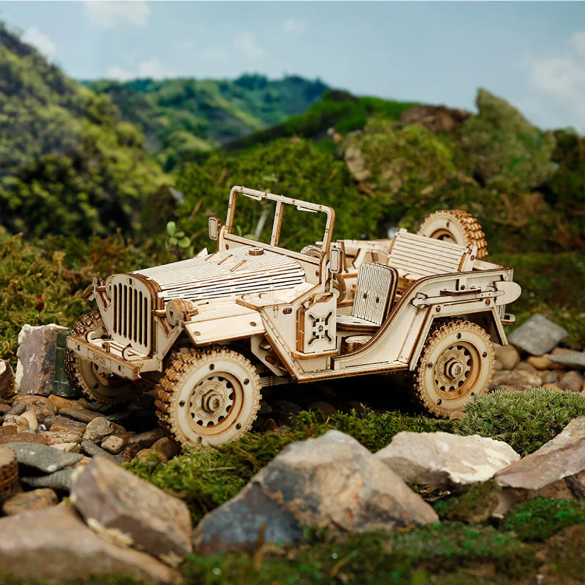 ROKR Army Jeep Scale Model 3D Wooden Puzzle MC701 - Image 3
