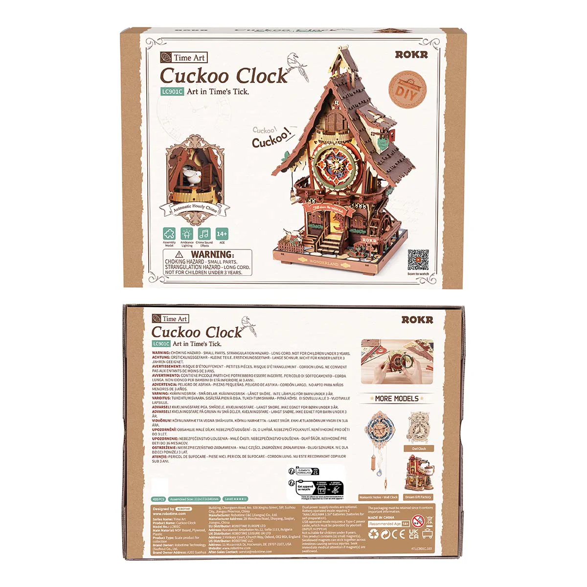 ROKR Cuckoo Clock Mechanical 3D Wooden Puzzle - Image 11
